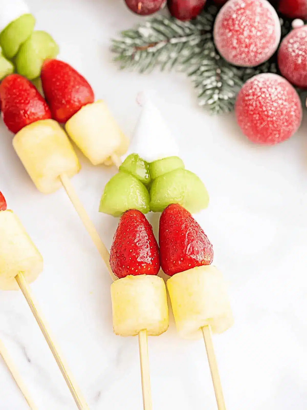 Grinch Fruit Kabobs: A Fun and Healthy Christmas Snack 2 Grinch Fruit Kabobs (Healthy Christmas Snack)