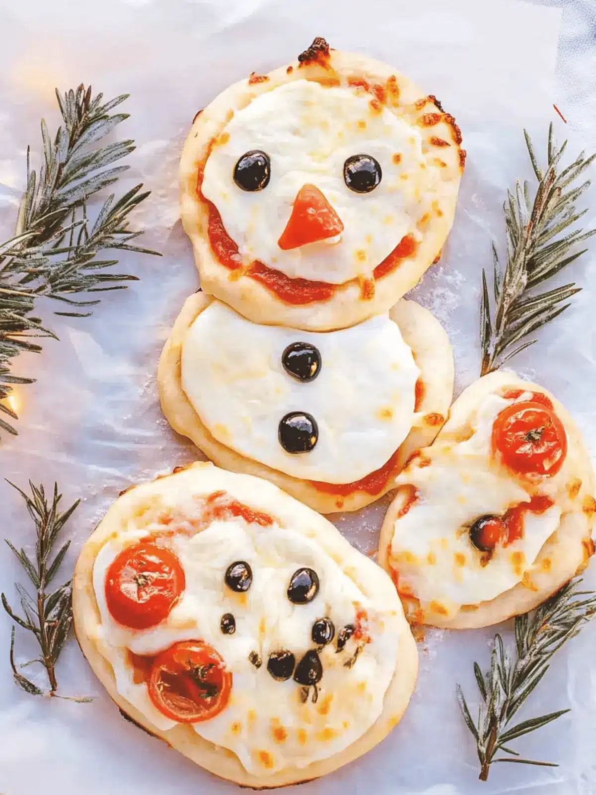 How To Make Savory Mini Snowman Pizzas For the Holidays Fun 2 How To Make Savory Mini Snowman Pizzas For the Holidays