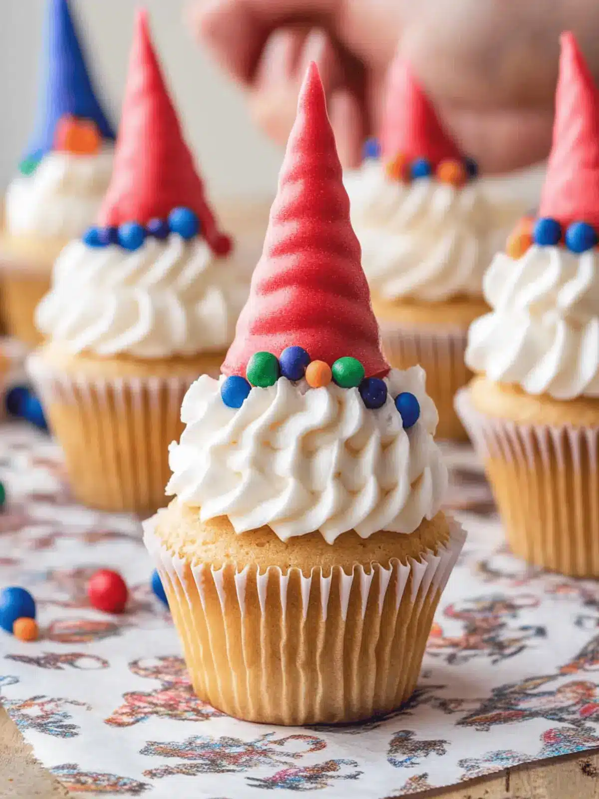 How To Make The Easiest Gnome Cupcakes That Wow Kids 4 How To Make The Easiest Gnome Cupcakes