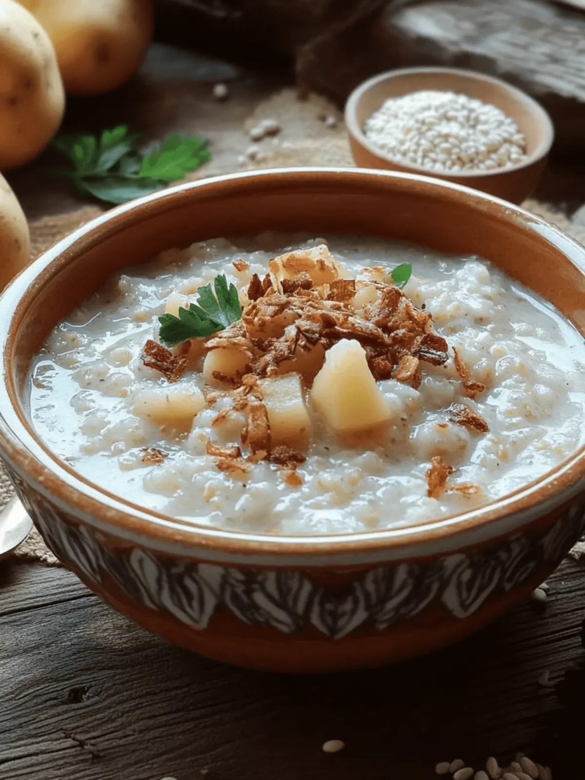 Savor Comfort with Latvian BukstiÅbiezputra Porridge Delight 3 Latvian BukstiÅbiezputra (Barley and Potato Porridge)