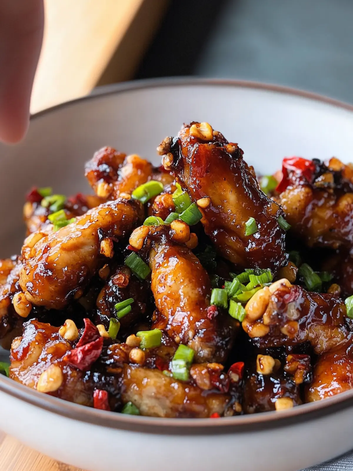 Tangy Kung Pao Chicken Wings with Crunchy Peanut Bliss 4 Kung Pao Chicken Wings