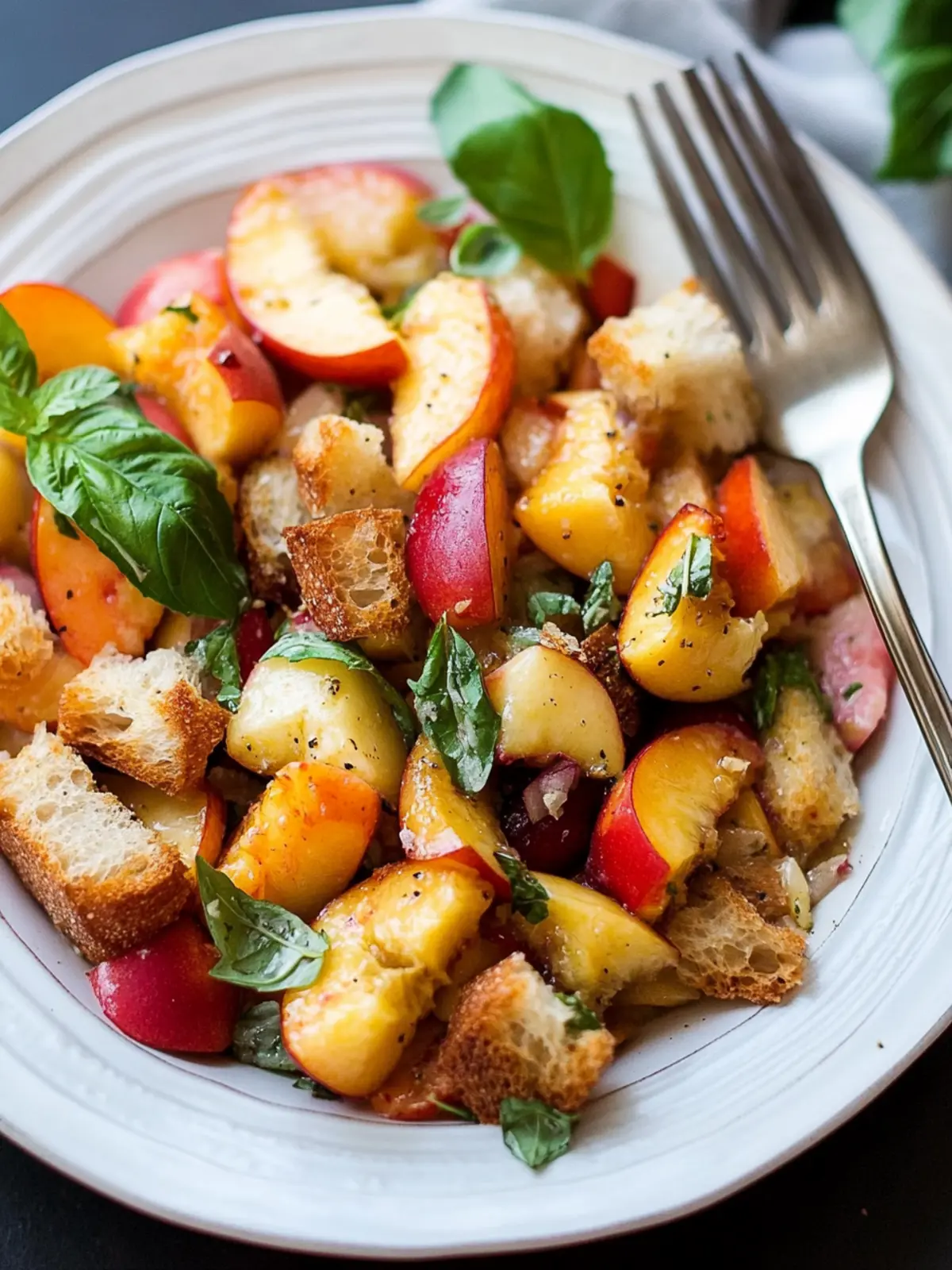 Peach Panzanella: Your Summer Salad Upgrade Awaits 3 Peach Panzanella
