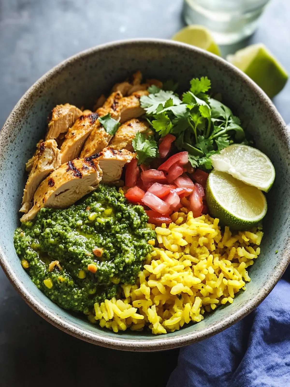 Crockpot Chicken Bowls with Yellow Rice & Cilantro Pesto Delight 3 Crockpot Chicken Bowls with Yellow Rice and Cilantro Pesto