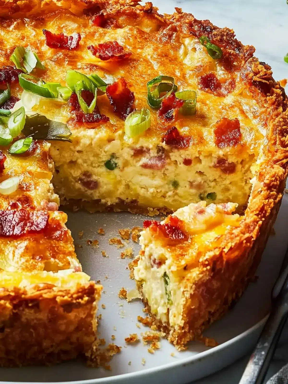 Crispy Hash Brown-Crusted Bacon & Cheddar Quiche Bliss 2 Crispy Hash Brown-Crusted Bacon & Cheddar Quiche