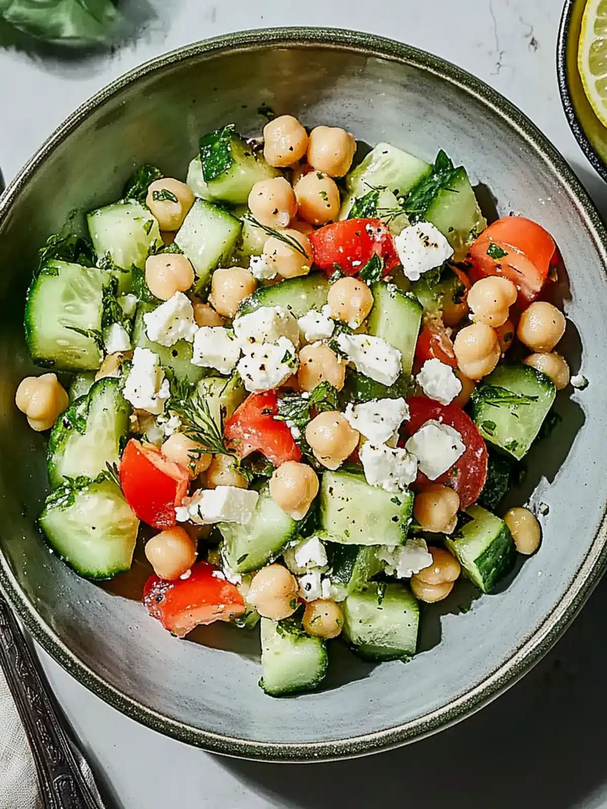 Vibrant Cucumber Chickpea Salad with Feta & Lemon Delight 2 Cucumber Chickpea Salad with Feta & Lemon