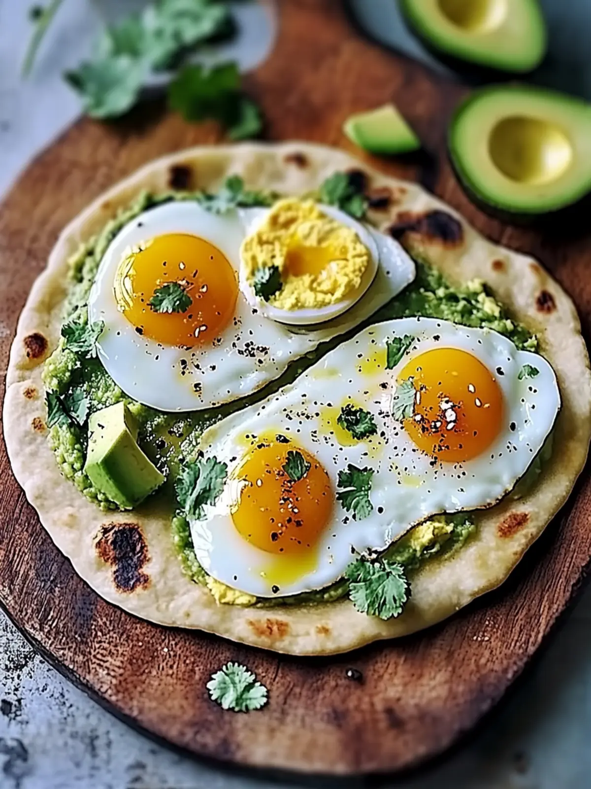 Delicious Warm Breakfast Naans with Scrambled Eggs & Avocado 3 Warm Breakfast Naans with Scrambled Eggs and Avocado