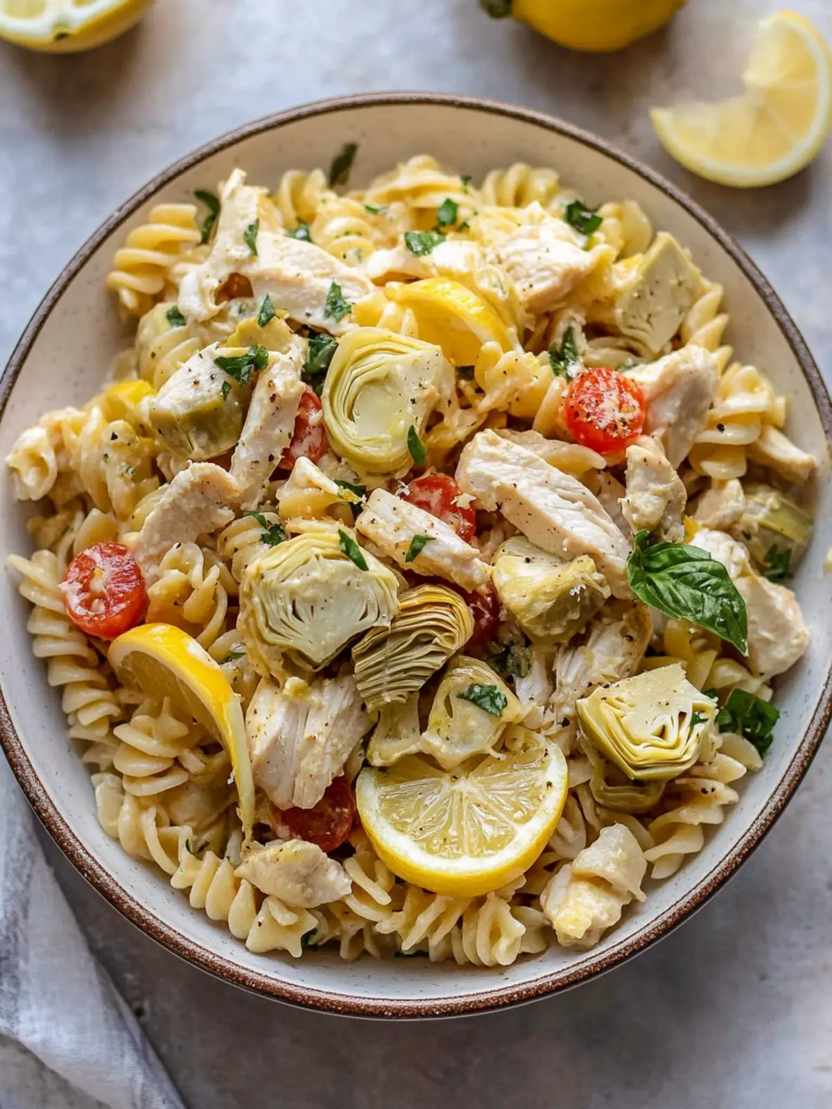 Zesty Lemon Chicken Artichoke Pasta Salad for Your Next Feast 4 Lemon Chicken Artichoke Pasta Salad.