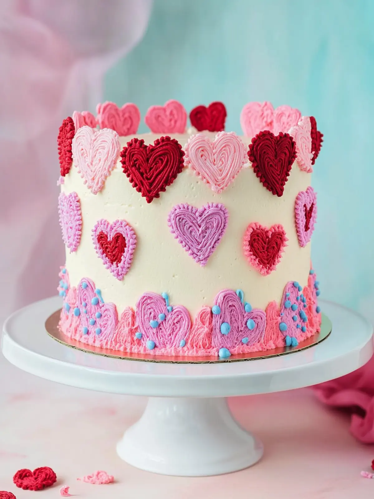 Embroidered Hearts Cake: A Sweet Treat for Your Valentine 2 Embroidered Hearts Cake