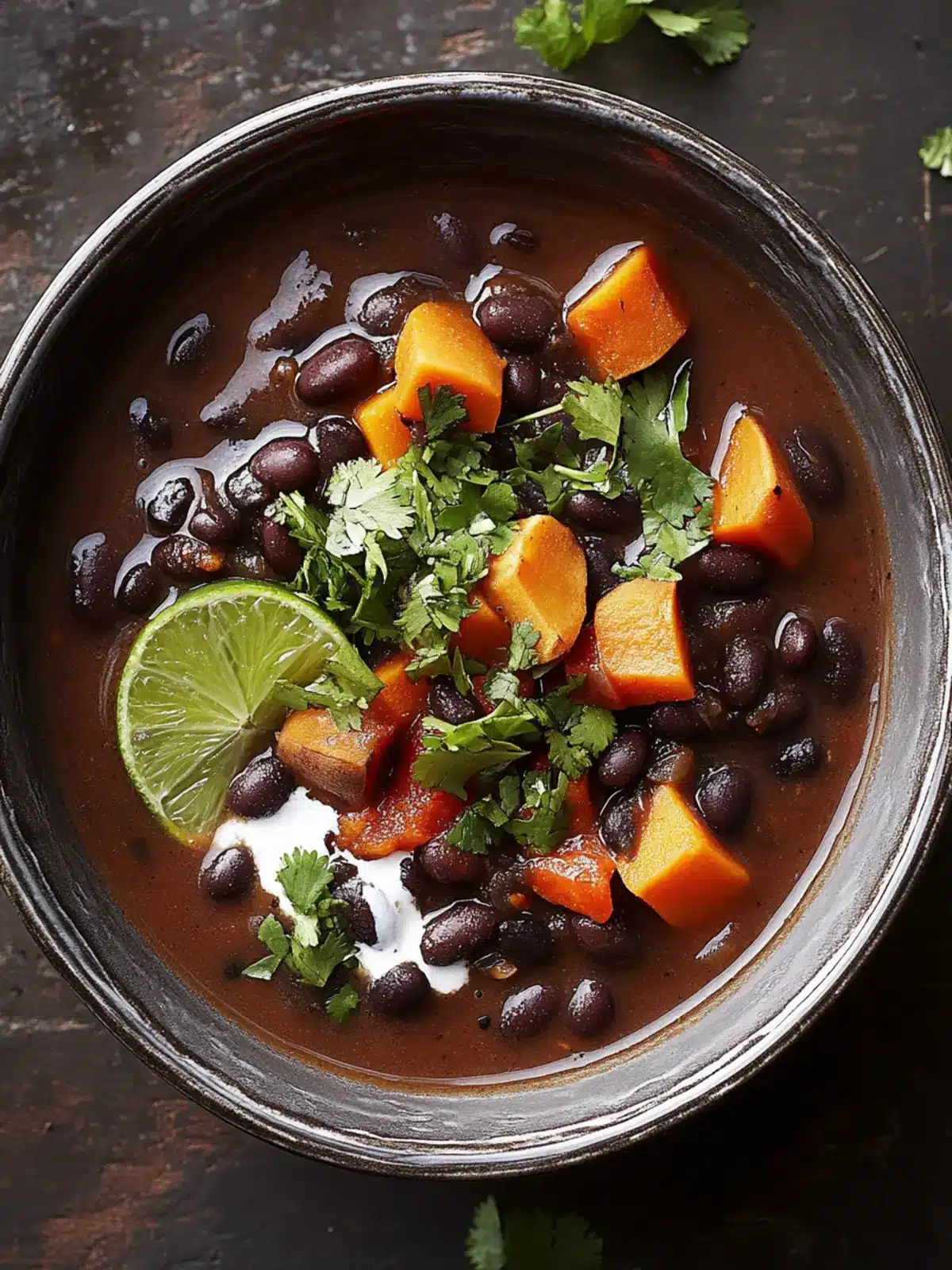 Hearty Smoky Black Bean Soup with Sweet Potatoes & Lime Magic 4 Hearty Smoky Black Bean Soup with Sweet Potatoes and Lime