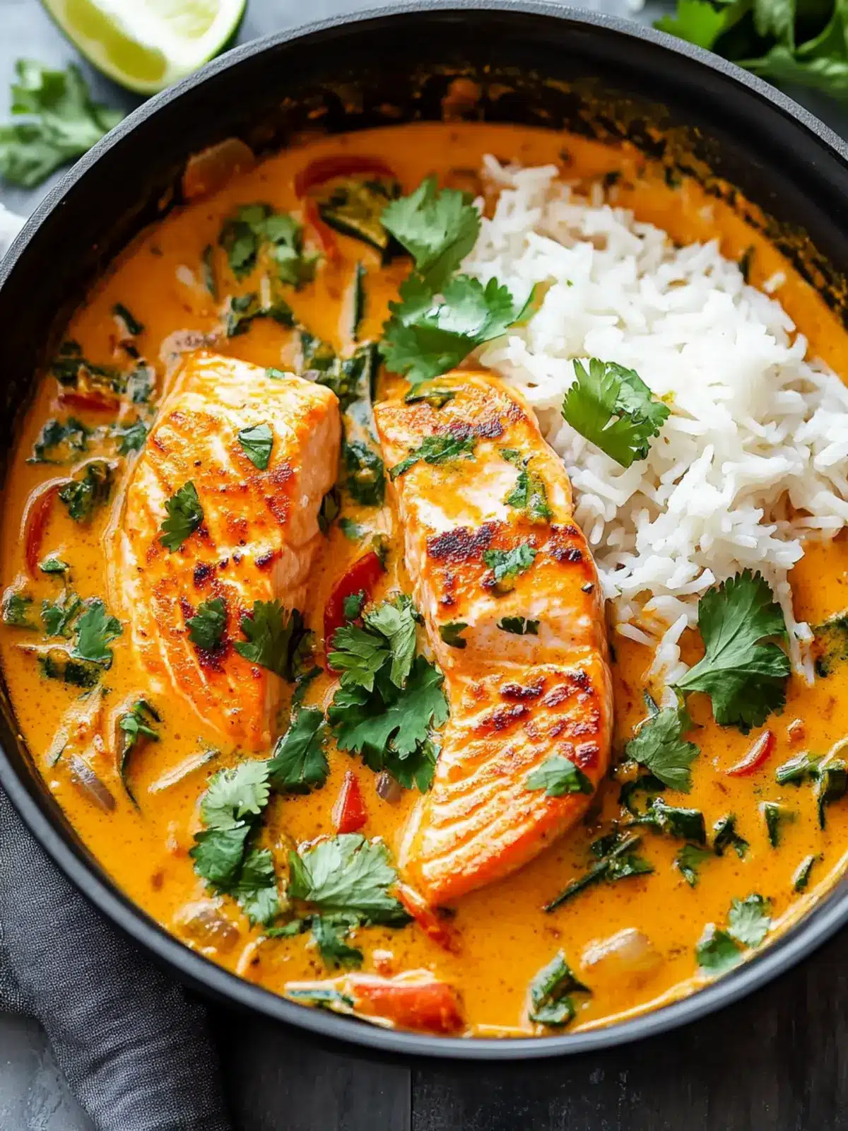 Savory Salmon Coconut Curry: A Thai-Inspired Delight 4 Salmon Coconut Curry (Thai Inspired)