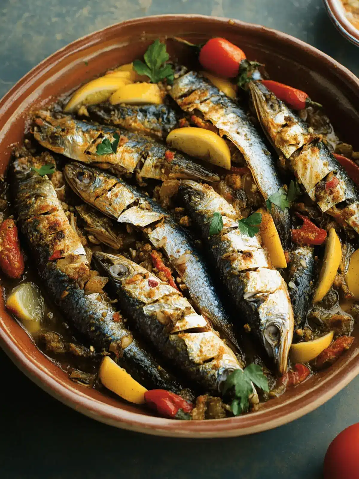 Savor Authentic Moroccan Sardines M chermel Today! 4 Moroccan Sardines M chermel (Spiced Sardines)