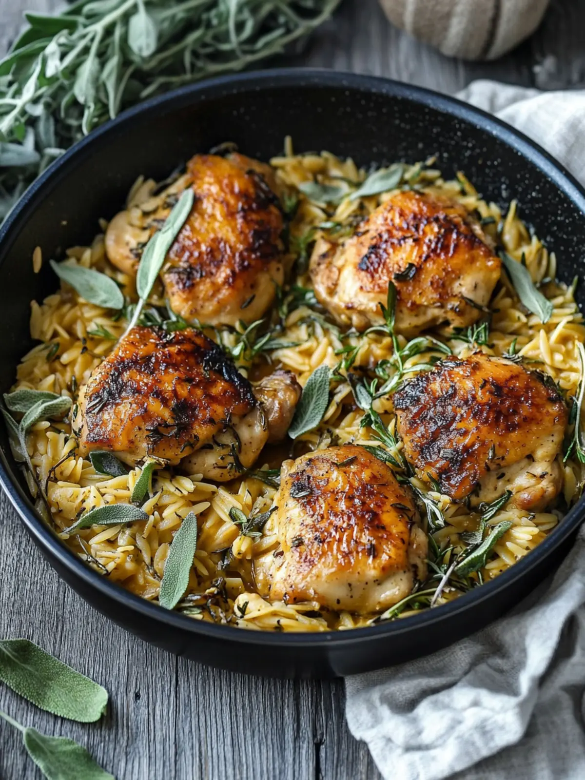 One Pan Sage Butter Chicken and Orzo for Effortless Comfort 2 One Pan Sage Butter Chicken and Orzo