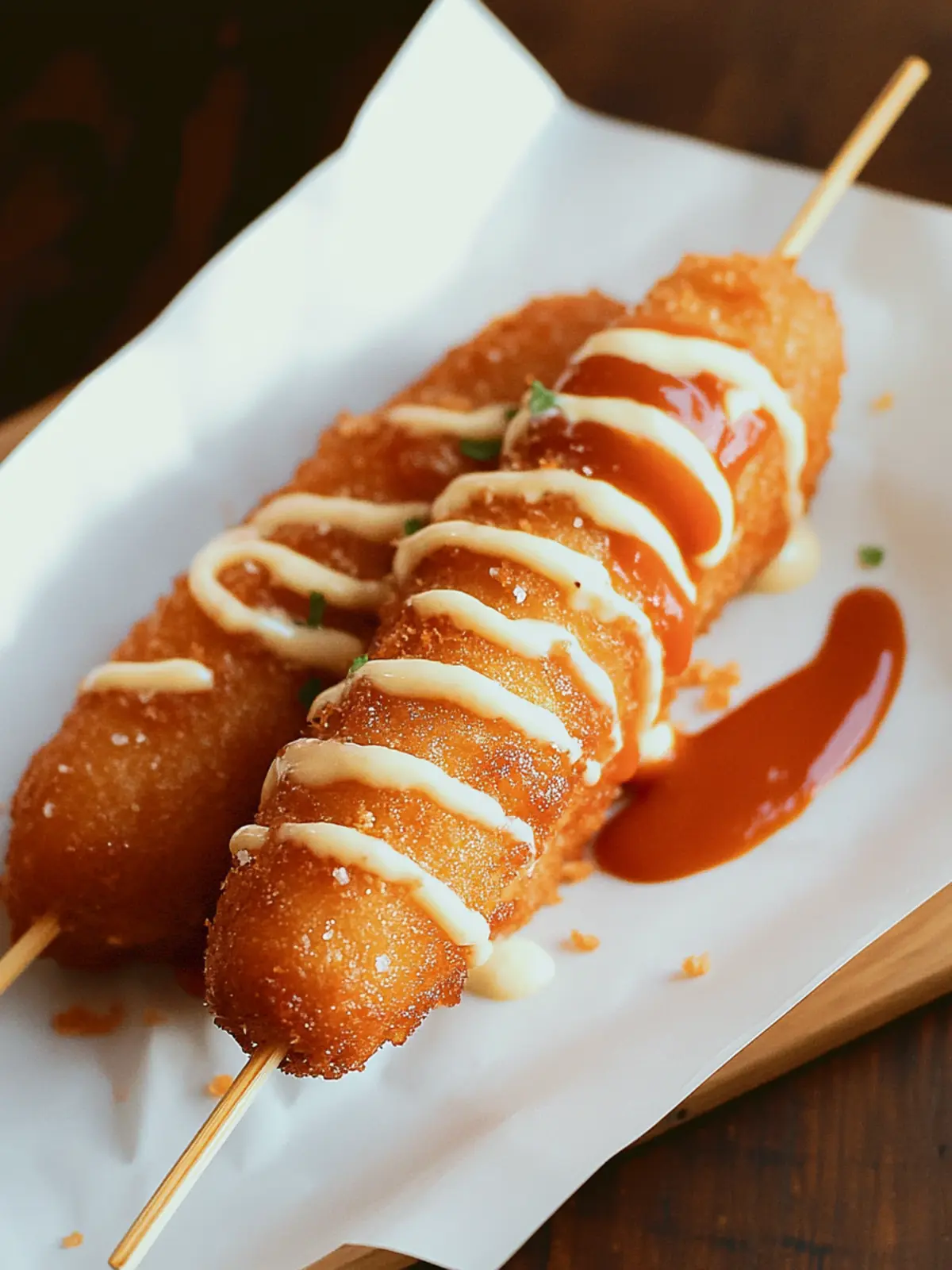 Crispy Corn Dogs: Battered Sausage on a Stick Perfection 4 Corn Dogs (Battered Sausage on a Stick)