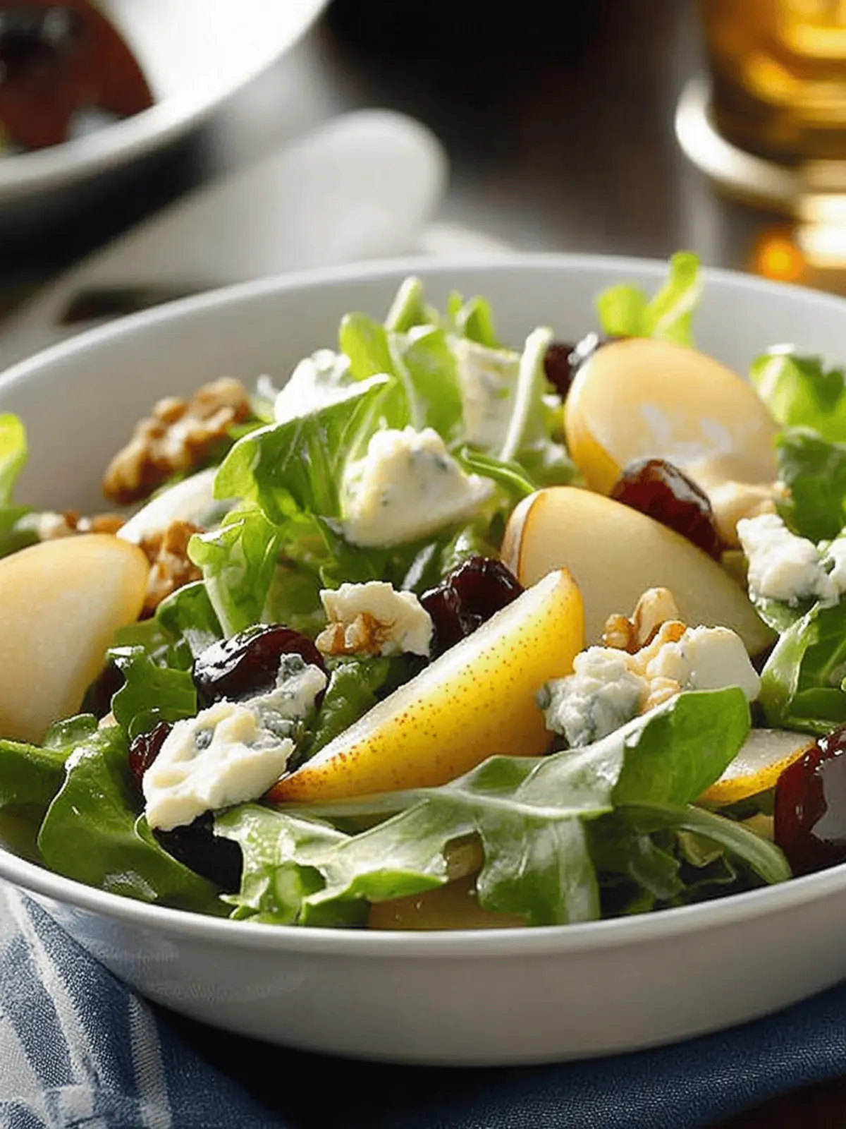 Gorgonzola-Pear Mesclun Salad for a Quick, Fresh Delight 3 Gorgonzola-Pear Mesclun Salad