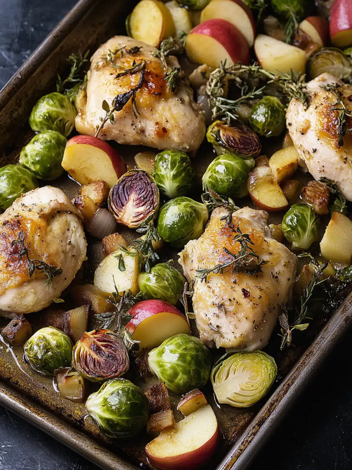 Chicken Sheet Pan with Apples & Brussels Sprouts for Cozy Nights 2 Chicken Sheet Pan with Apples & Brussels Sprouts