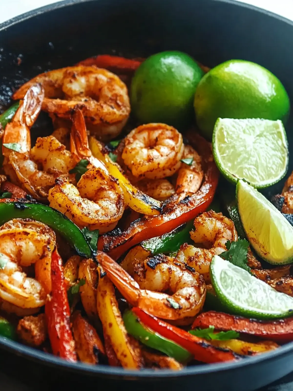 Sizzling Skillet Shrimp Fajitas with Fresh Flavor Burst 2 Skillet Shrimp Fajitas