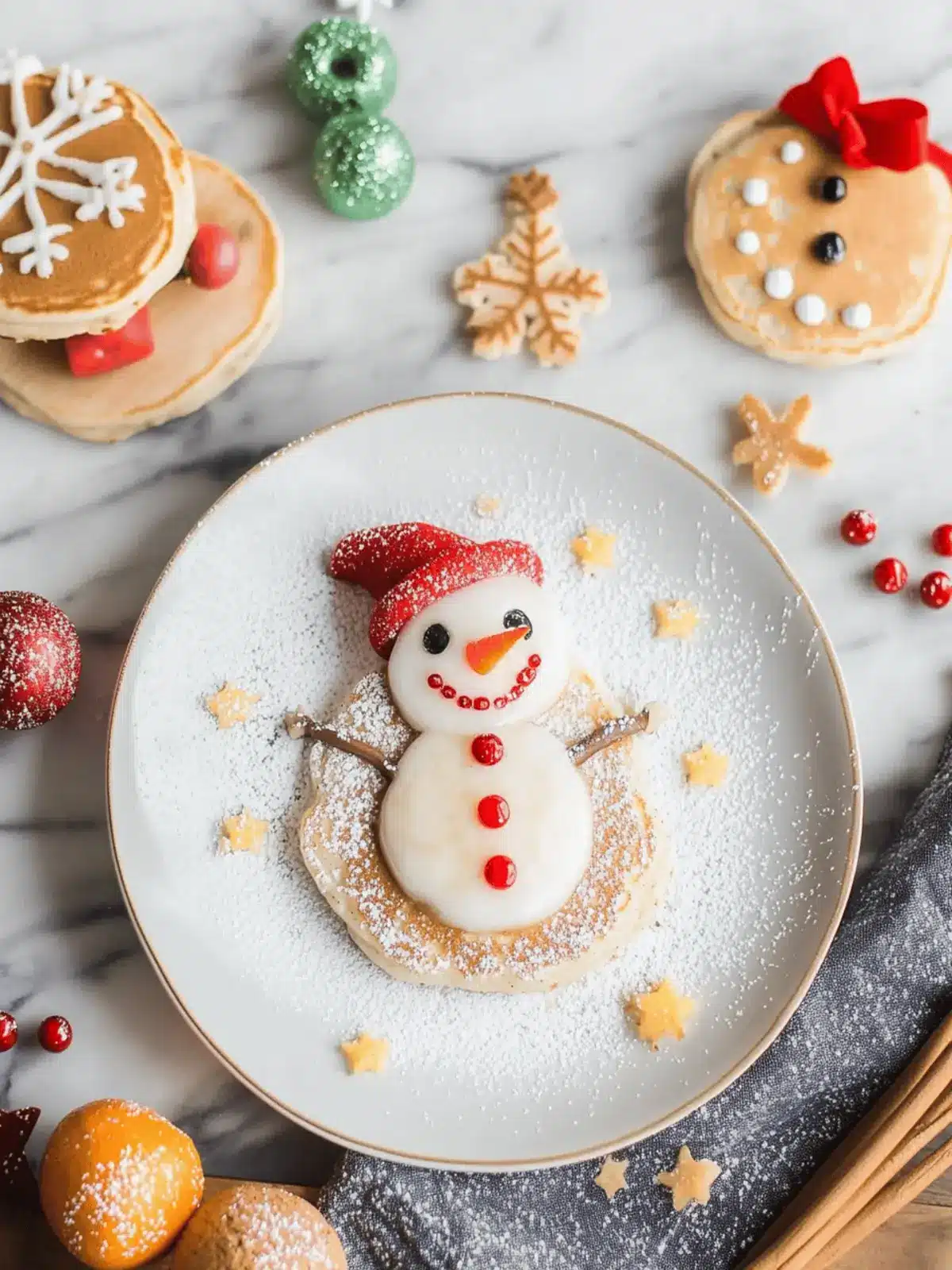 Easy Vegan Snowman Pancakes for a Fun Holiday Breakfast! 4 Easy Vegan Snowman Pancakes