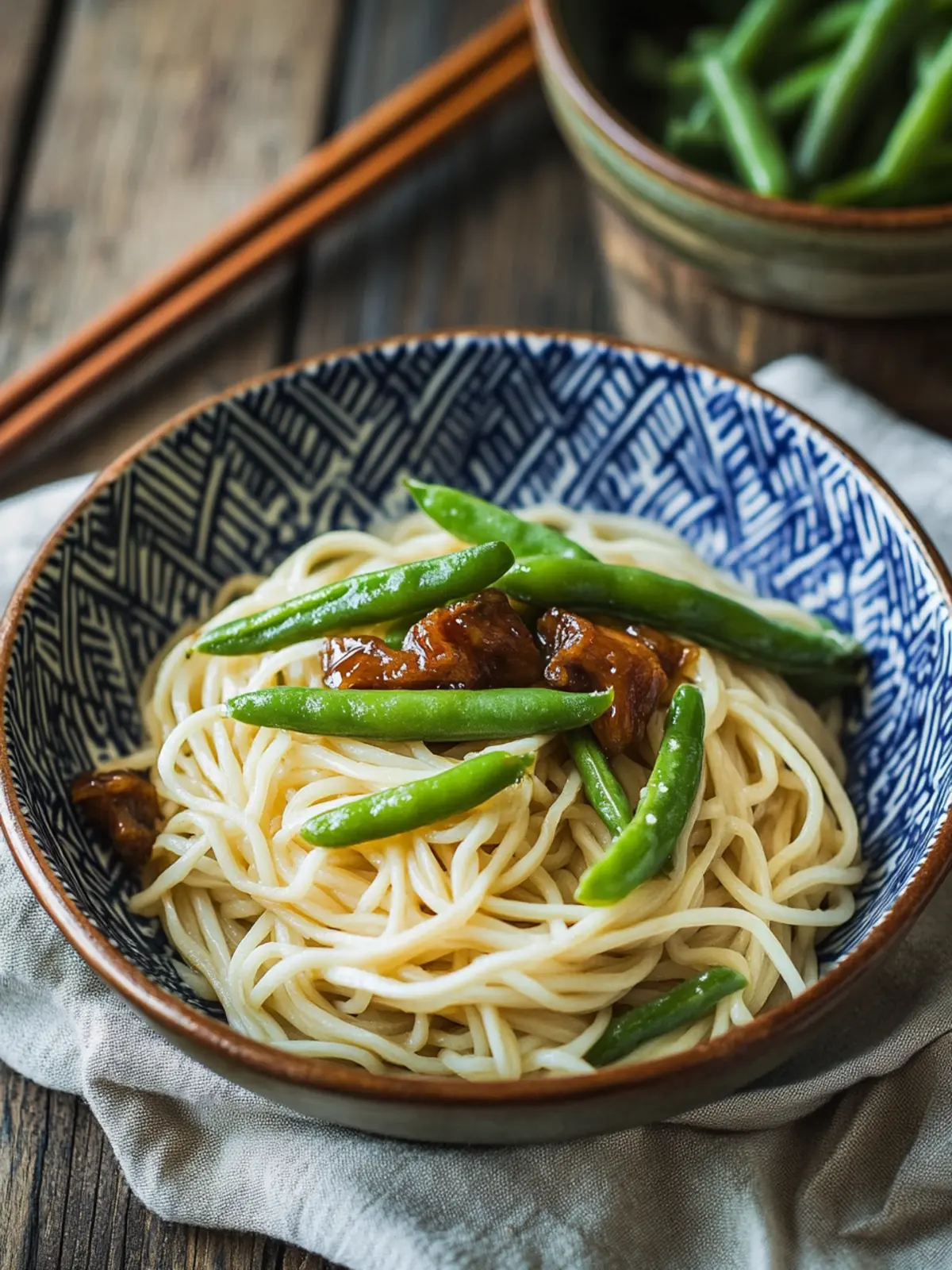 Savory Steamed Noodles and Green Beans for Family Comfort 4 Steamed Noodles and Green Beans (æè±çé¢)