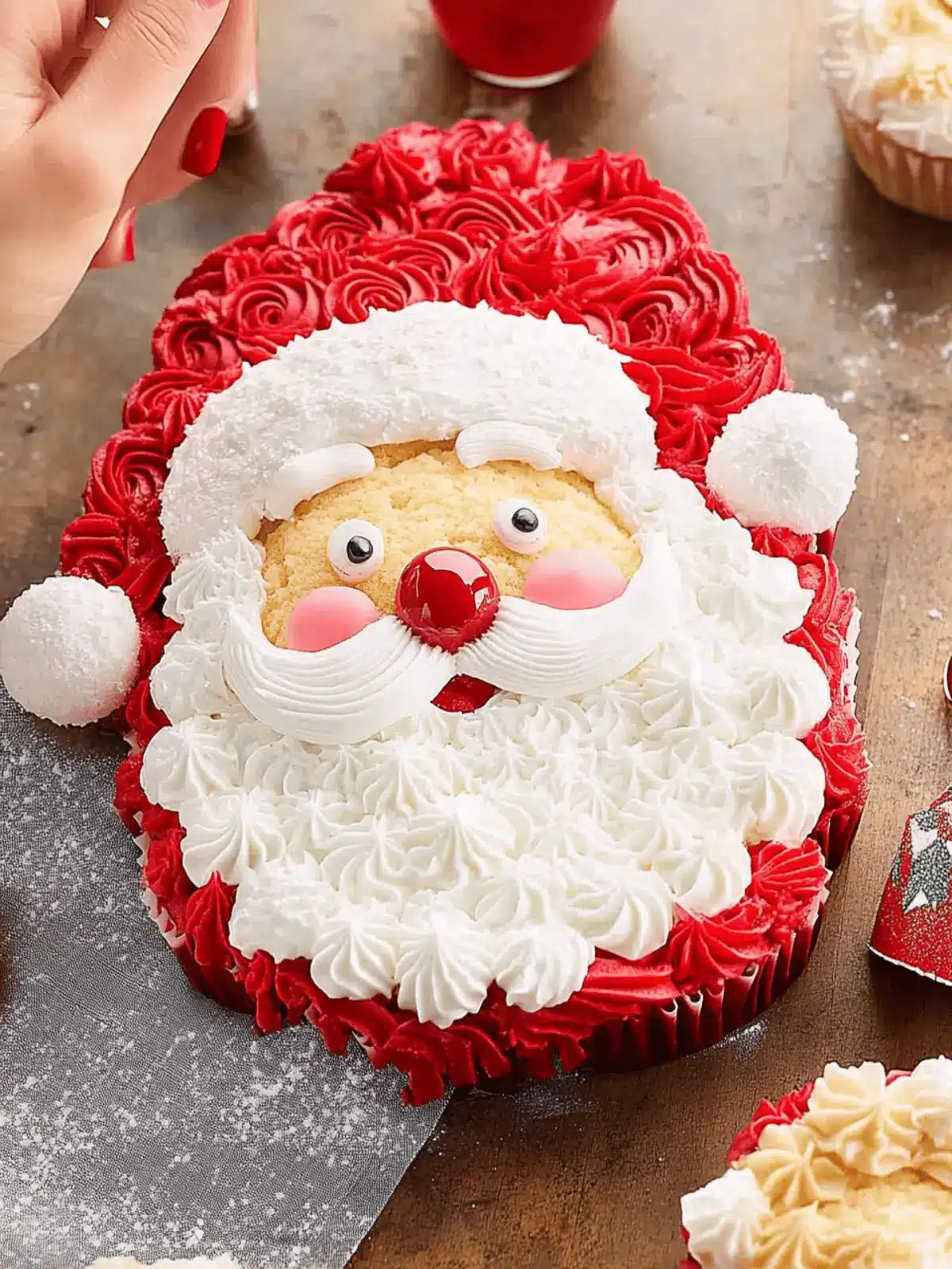 Festive Santa Pull Apart Cupcakes That Will Wow Your Guests 2 Festive Santa Pull Apart Cupcakes