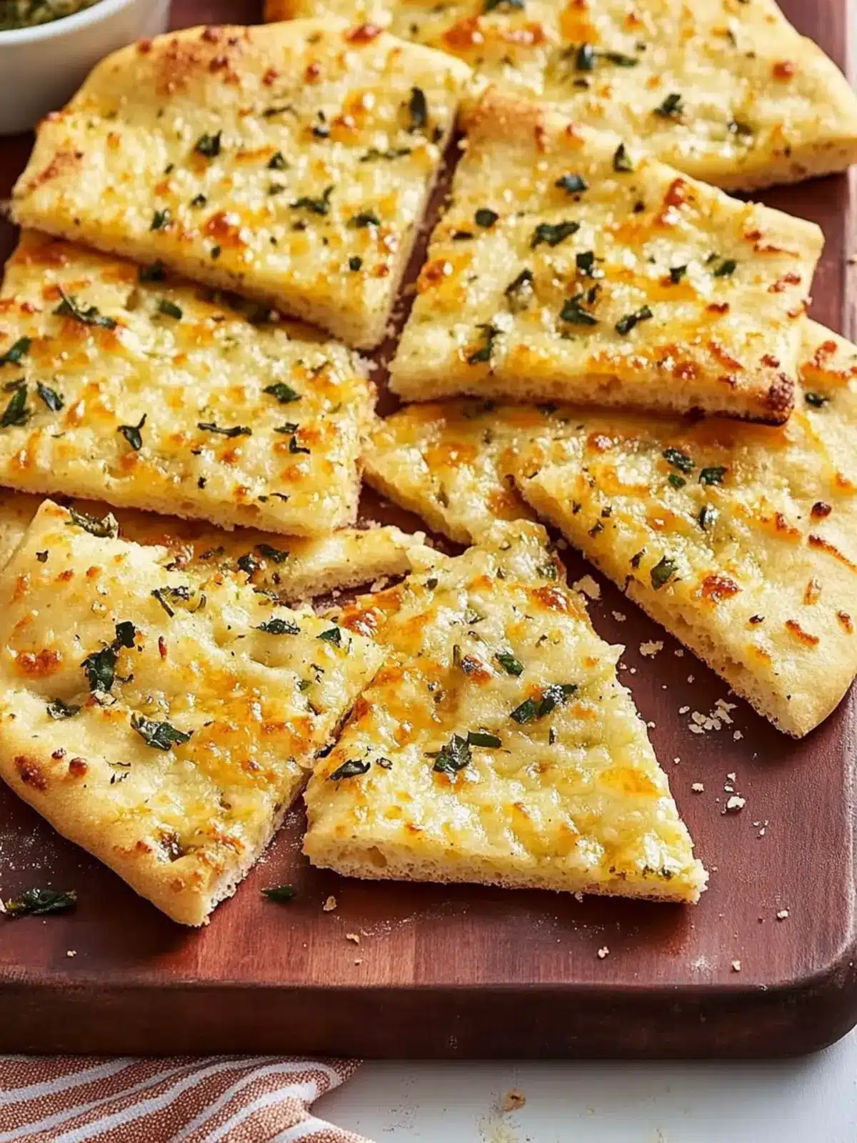 Delicious Garlic-Cheese Flatbread for Quick Enjoyment 2 Garlic-Cheese Flatbread