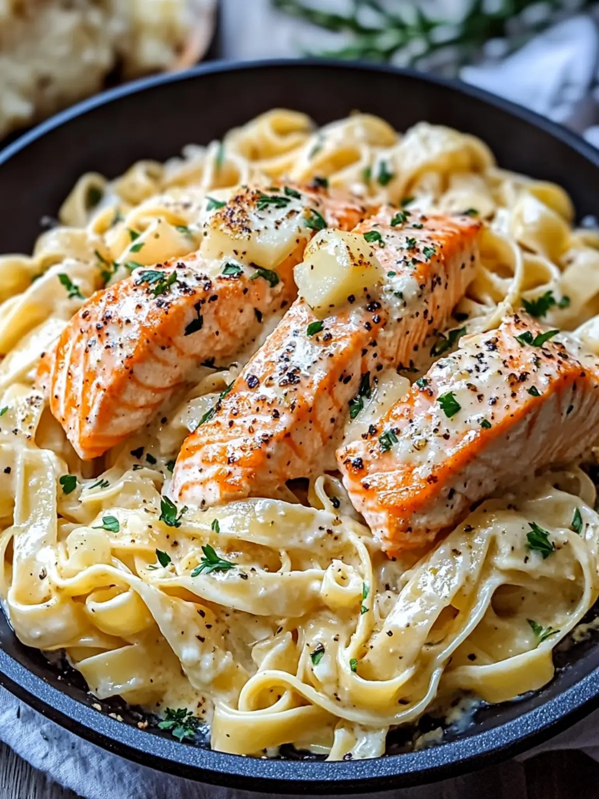 Creamy Garlic Butter Salmon Fettuccine That Delights Every Bite 3 Creamy Garlic Butter Salmon Fettuccine That Delights Every Bite