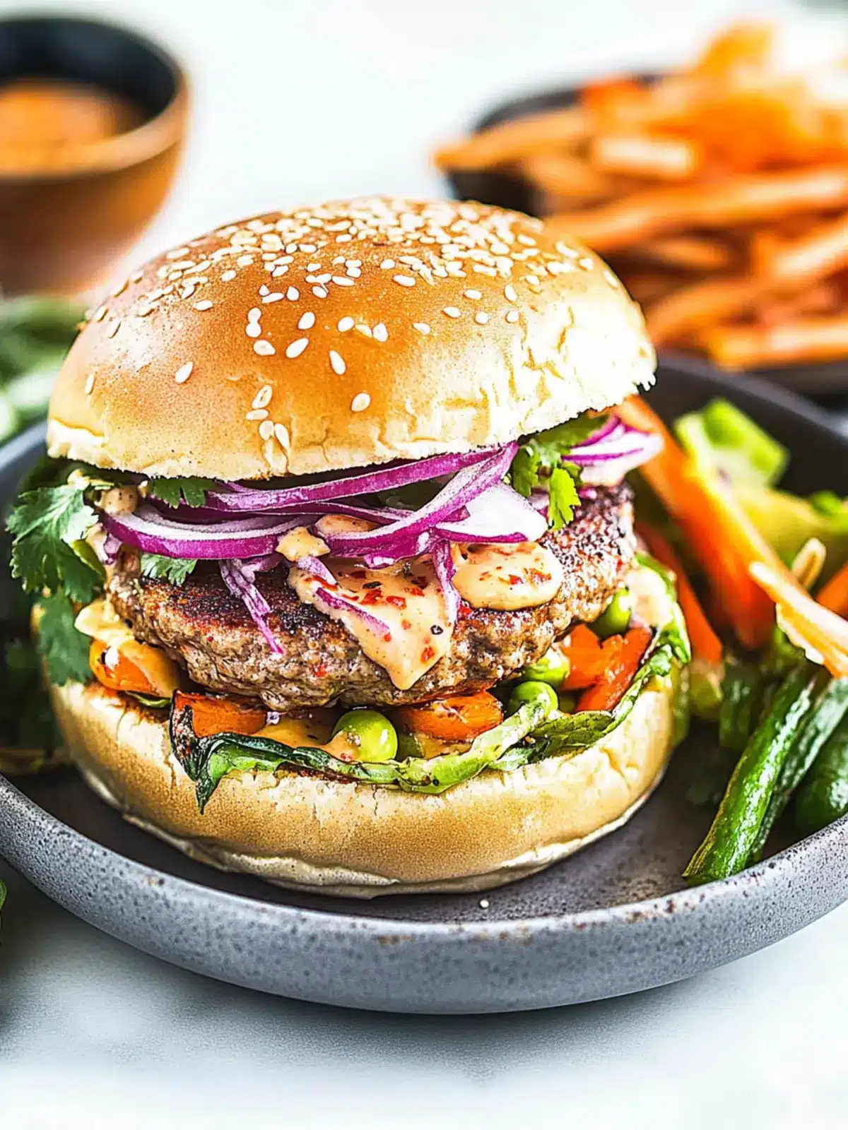 Savoring Summer: Chili Crisp Asian Burgers with Crunchy Slaw 3 Chili Crisp Asian Burgers