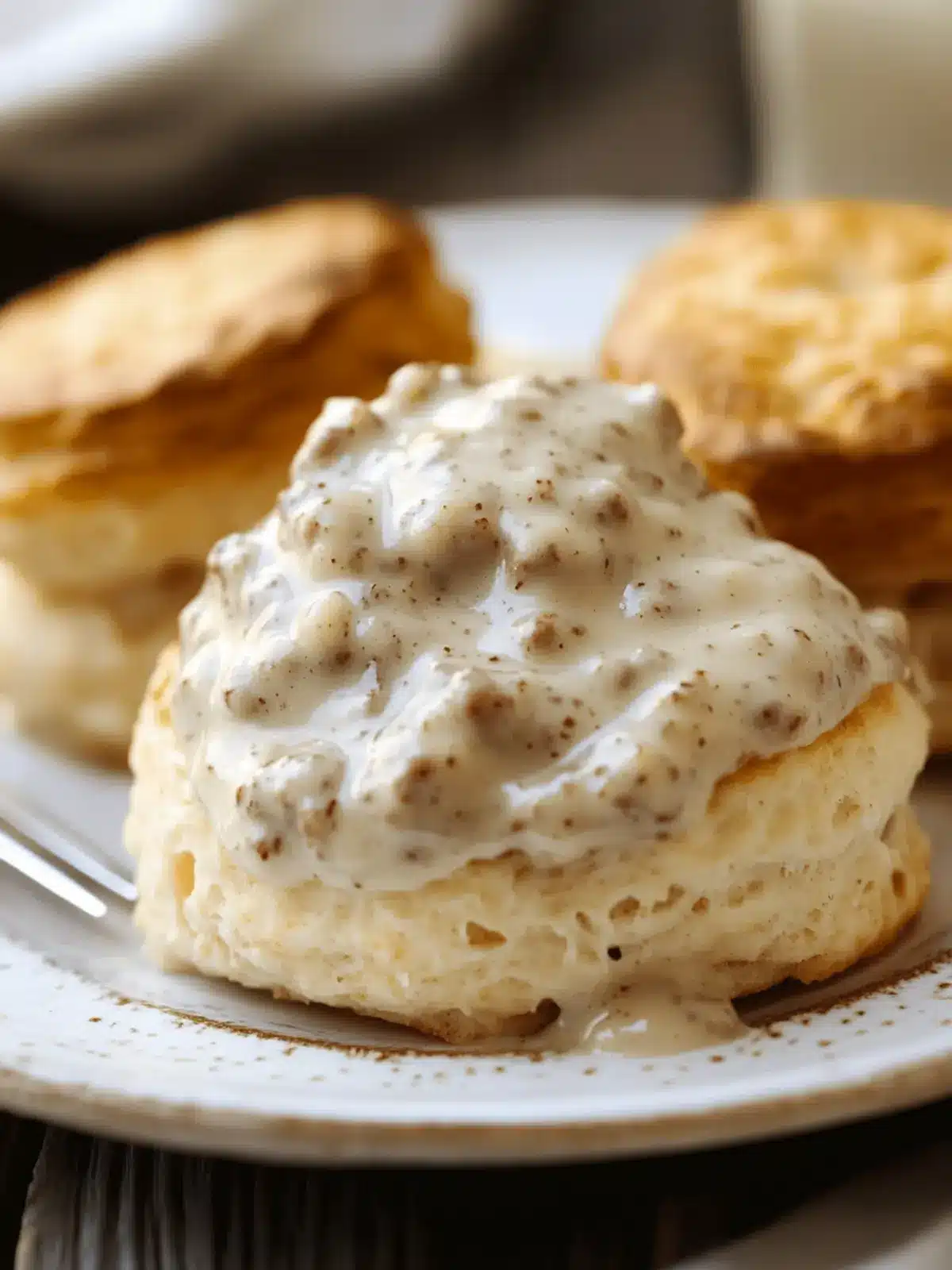 Delicious Biscuits and Gravy: A Soft Comfort Food Classic 4 Biscuits and Gravy (Soft Biscuits with Sausage Gravy)
