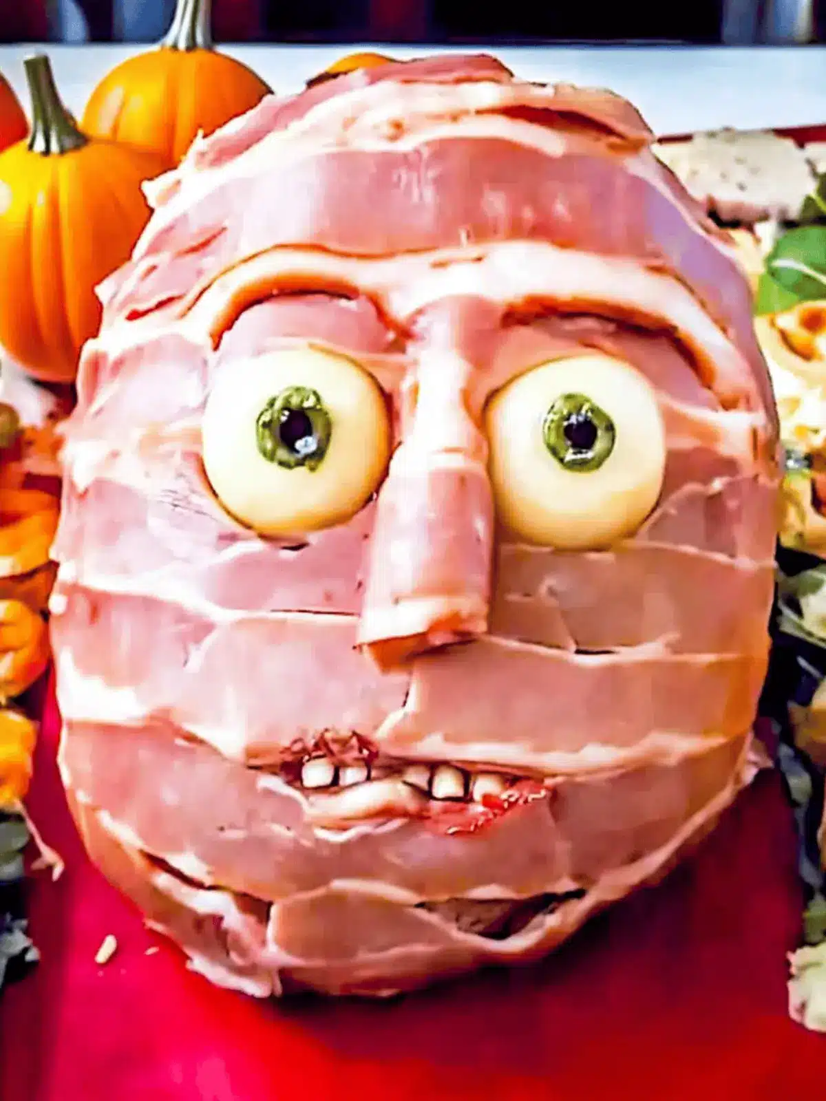 Creepy Halloween Food: Craft a Fun Ham Face Snack Today 2 Creepy Halloween Food: Make a Ham Face