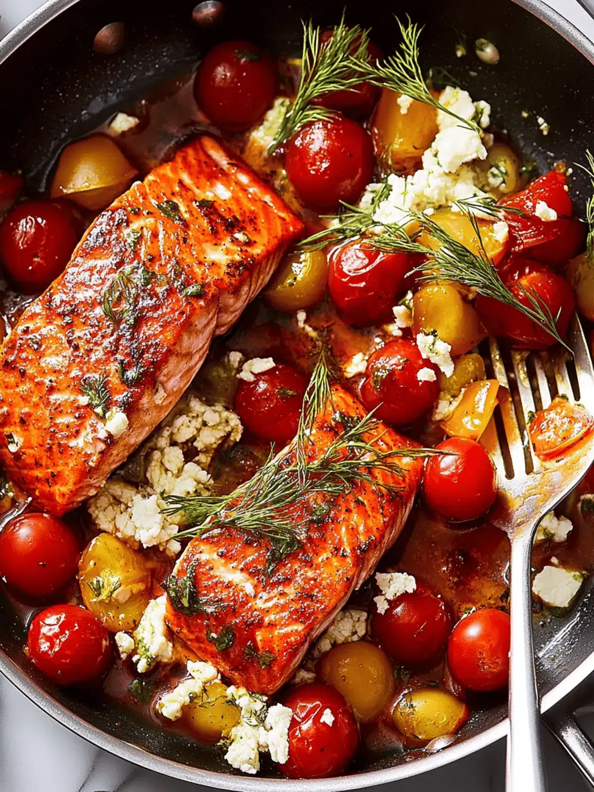 25-Minute Summer Salmon Skillet with Harissa & Tomatoes 3 Summer Salmon Skillet