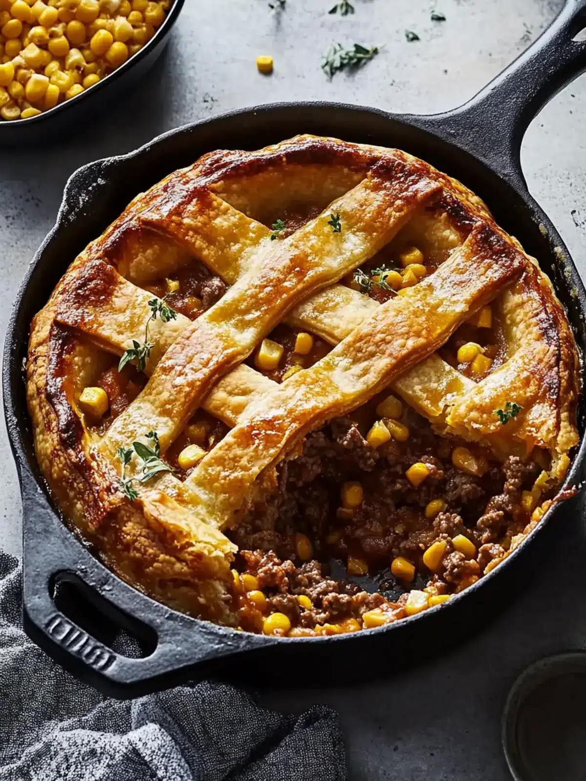 Savor the Flavor: Fire-Roasted Corn and Beef Skillet Pie 3 Fire-Roasted Corn and Beef Skillet Pie