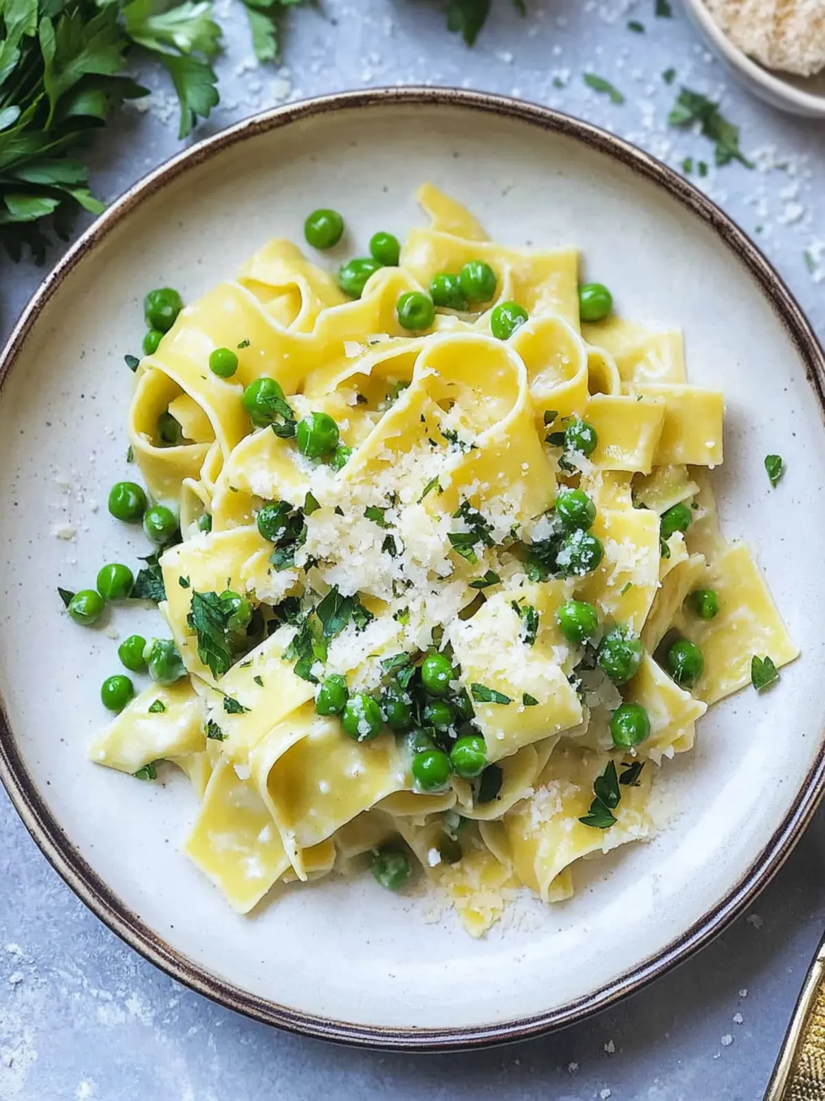 Creamy Pappardelle Pasta with Peas for a Quick Cozy Dinner 3 Pappardelle Pasta with Peas