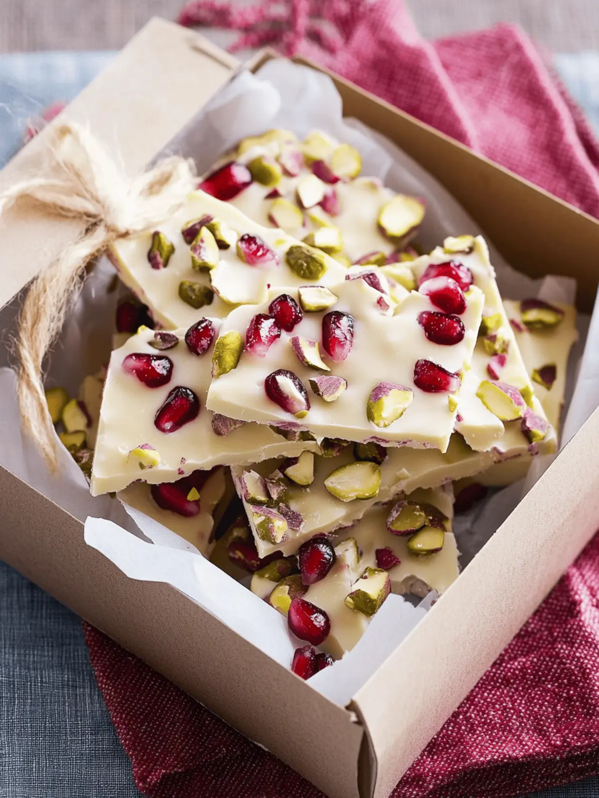Irresistible White Chocolate Pomegranate-Pistachio Bark Delight 3 White Chocolate Pomegranate-Pistachio Bark
