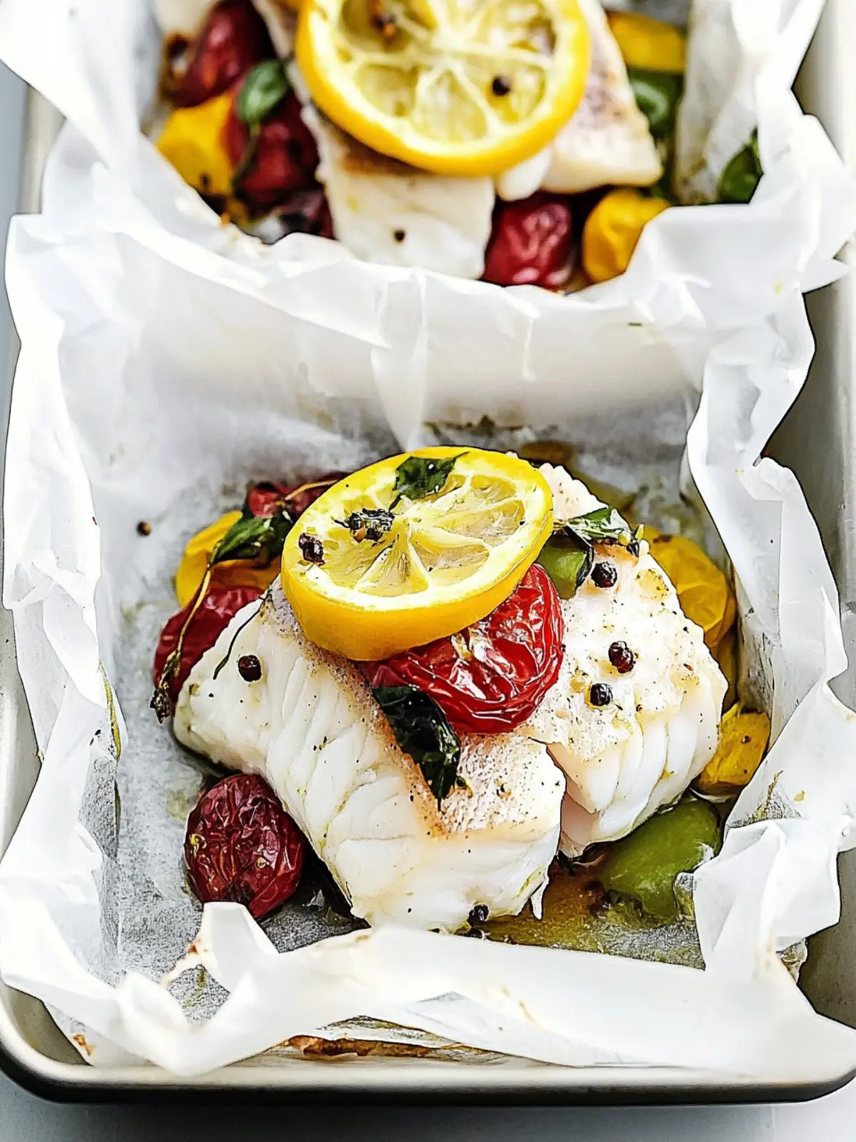 Mediterranean Cod en Papillote: Your Quick Dinner Game-Changer 4 Mediterranean Cod en Papillote (Fish in Parchment Paper)
