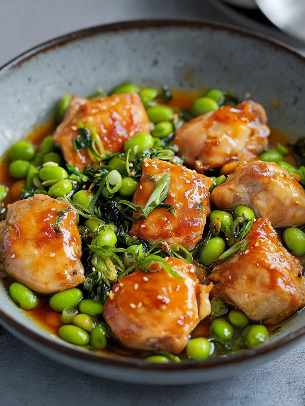 Savory Braised Japanese Chicken With Edamame in One Pan 4 Braised Japanese Chicken With Edamame
