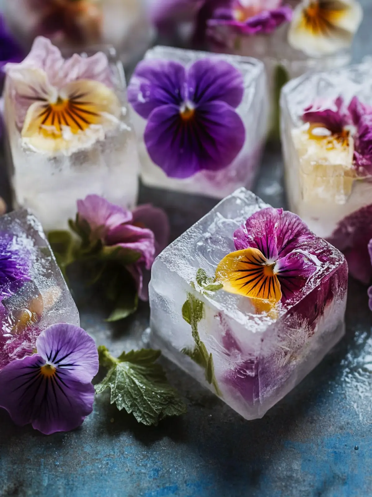 Create Gorgeous Edible Flower Ice Cubes for Refreshing Drinks 4 Edible Flower Ice Cubes