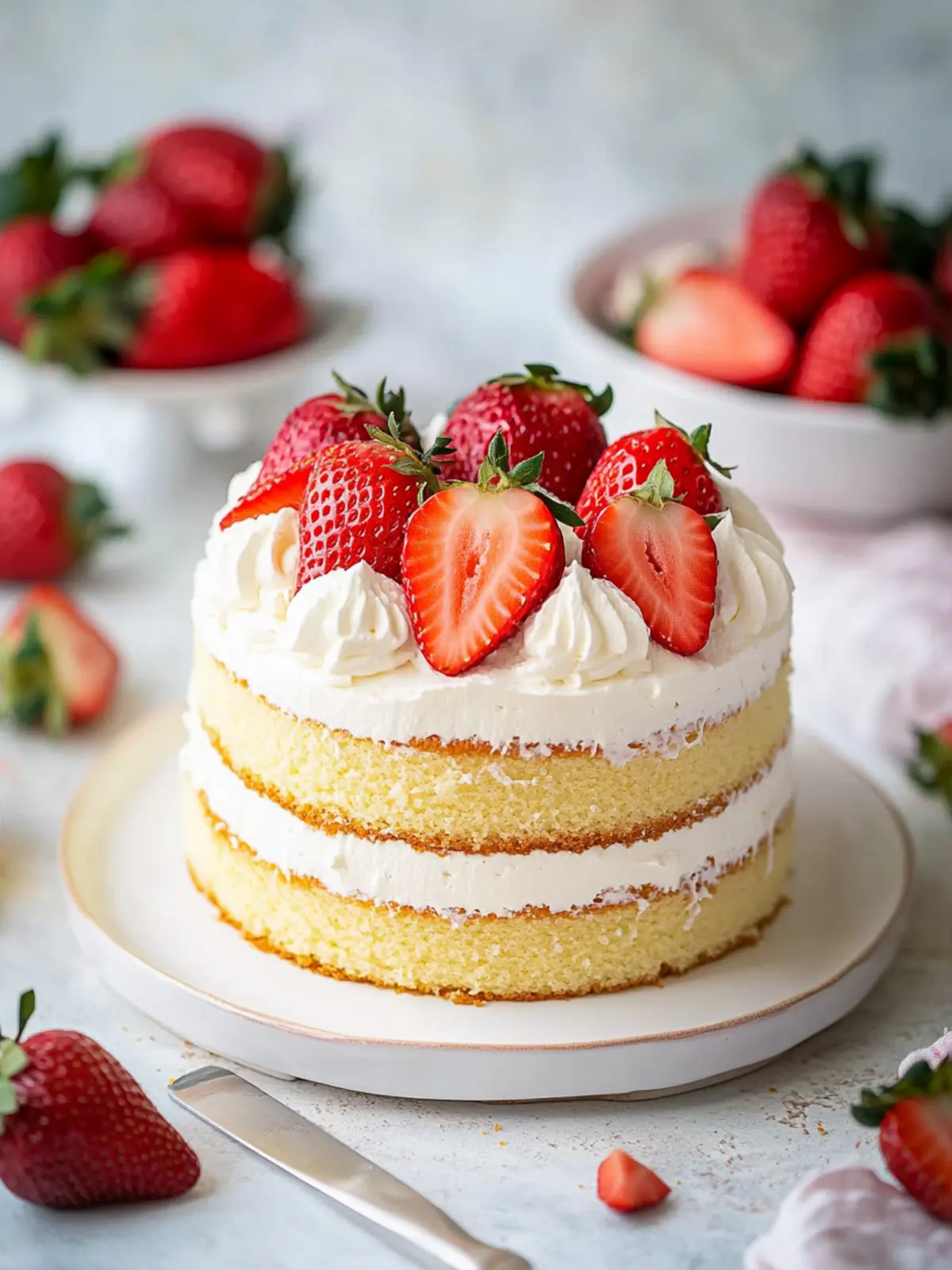 Irresistible Strawberry Cream Cake Perfect for Summer Bliss 3 Strawberry cream cake