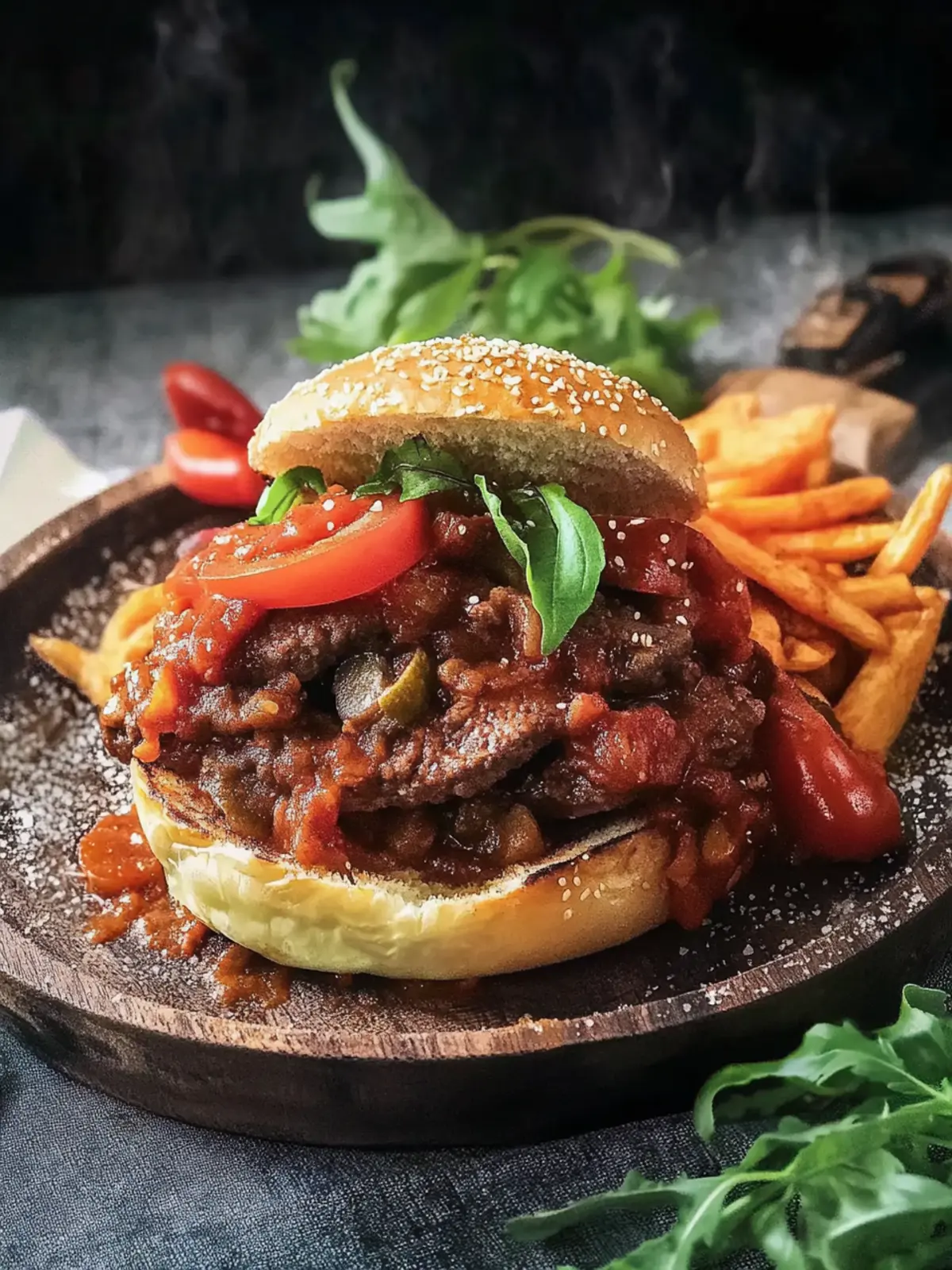Savory Stewed Burgers with Zesty Mushroom Medley 3 Stewed Burgers