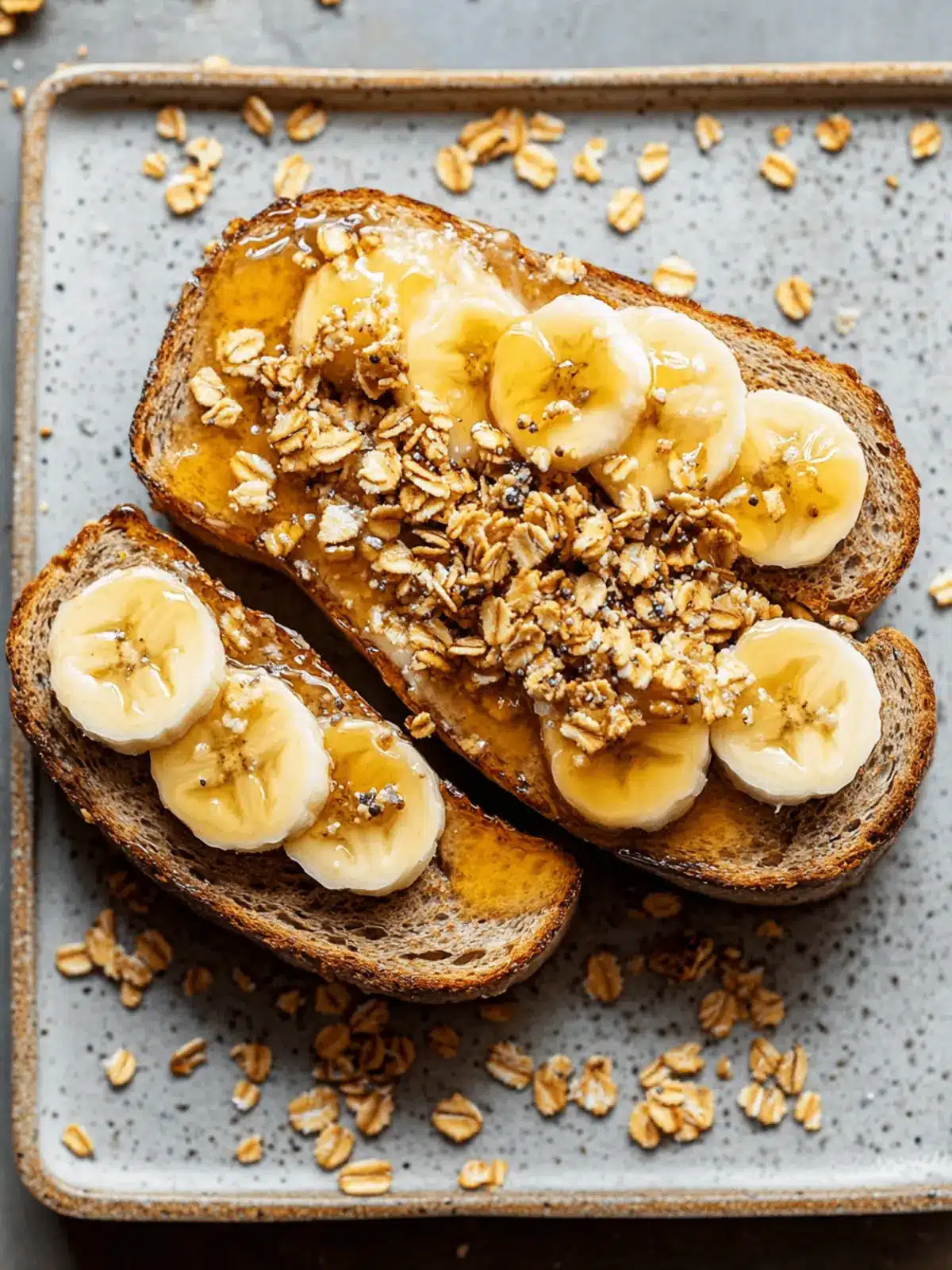 Creamy Banana Toast with Honey Drizzle & Crunchy Granola Delight 2 Creamy Banana Toast with Honey Drizzle and Crunchy Granola