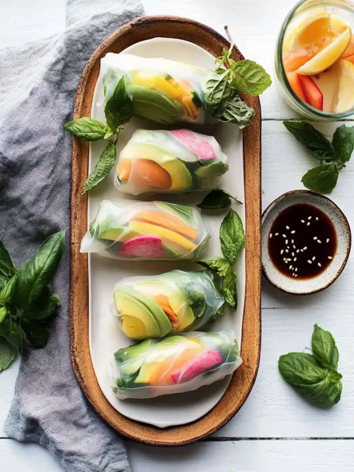 Vibrant Avocado Summer Rolls with Creamy Coconut Dipping Sauce 2 Avocado Summer Rolls