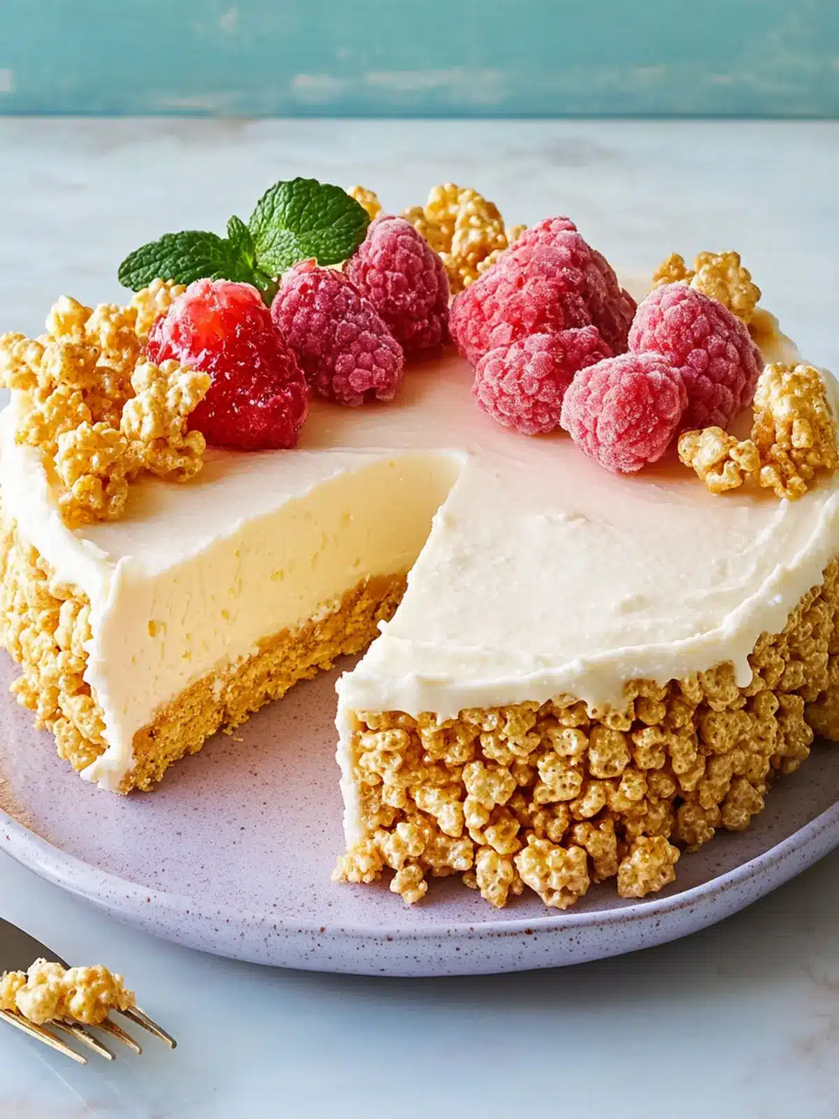 Decadent No-Bake Rice Krispies Cheesecake for Sweet Cravings 4 No-Bake Rice Krispies Cheesecake