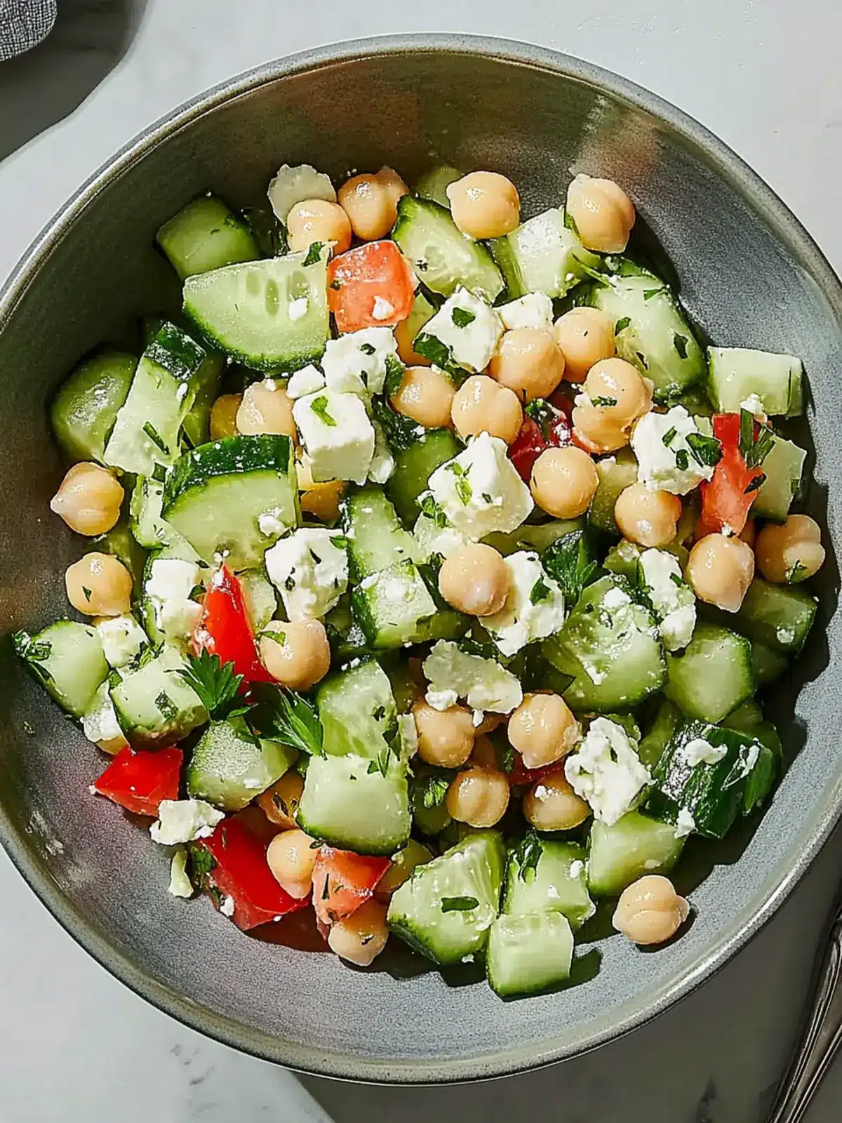 Vibrant Cucumber Chickpea Salad with Feta & Lemon Delight 3 Cucumber Chickpea Salad with Feta & Lemon