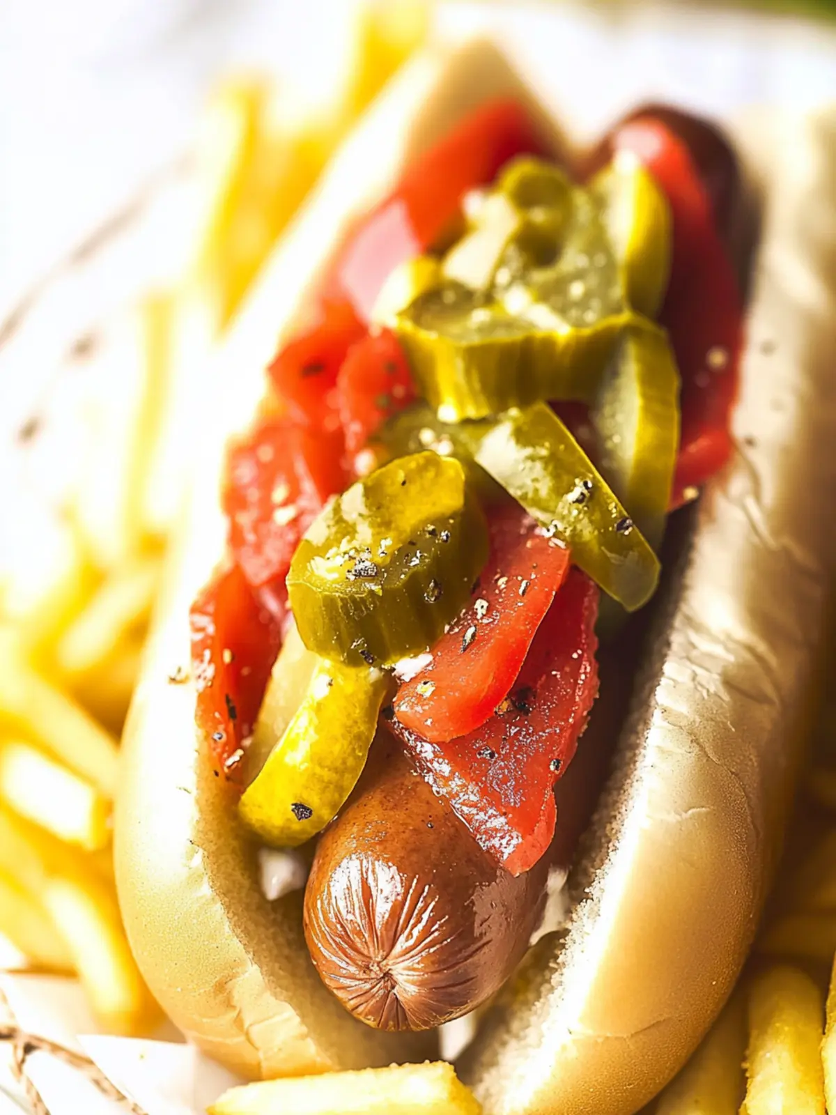 Savory Authentic Chicago Hot Dogs with Flavorful Toppings 3 Authentic Chicago Hot Dogs