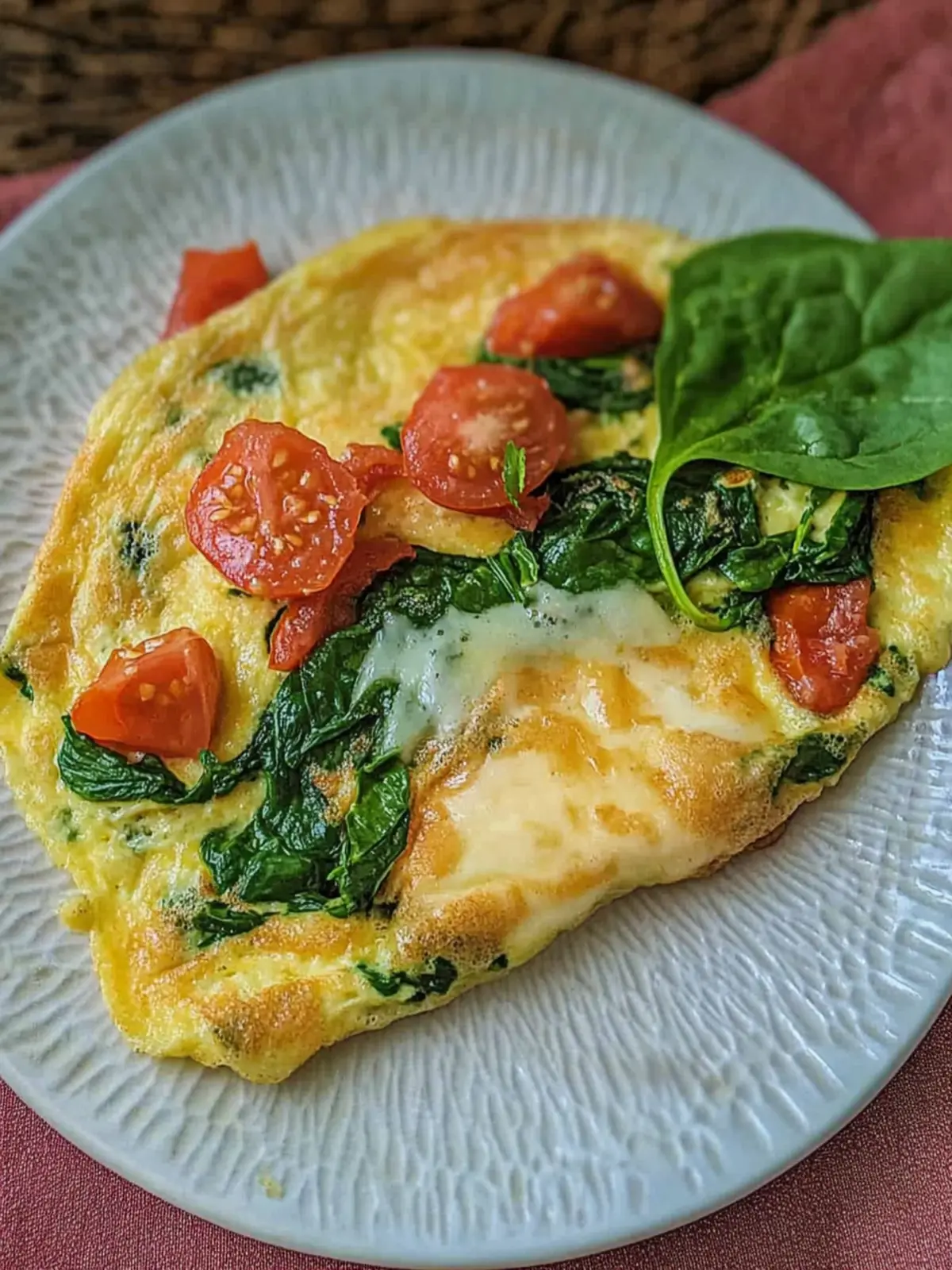 Spinach Tomato and Cheese Omelette: Quick, Healthy Breakfast Bliss 2 Spinach Tomato and Cheese Omelette