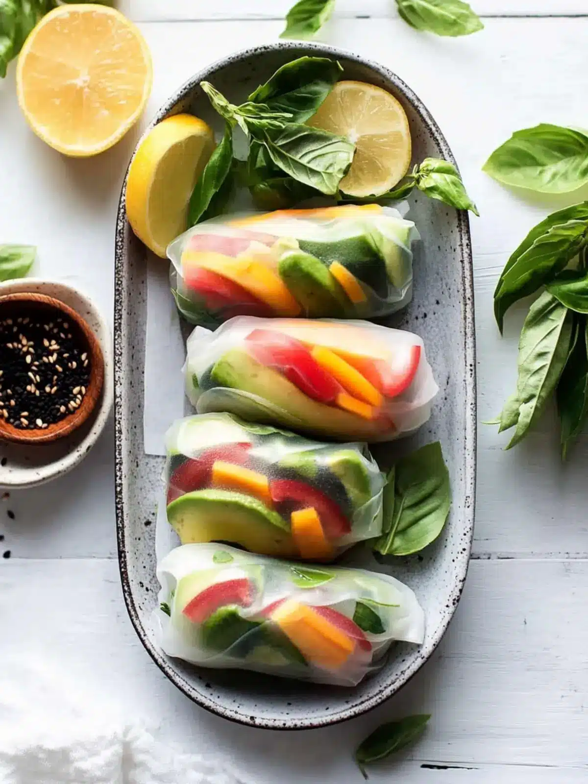 Vibrant Avocado Summer Rolls with Creamy Coconut Dipping Sauce 4 Avocado Summer Rolls