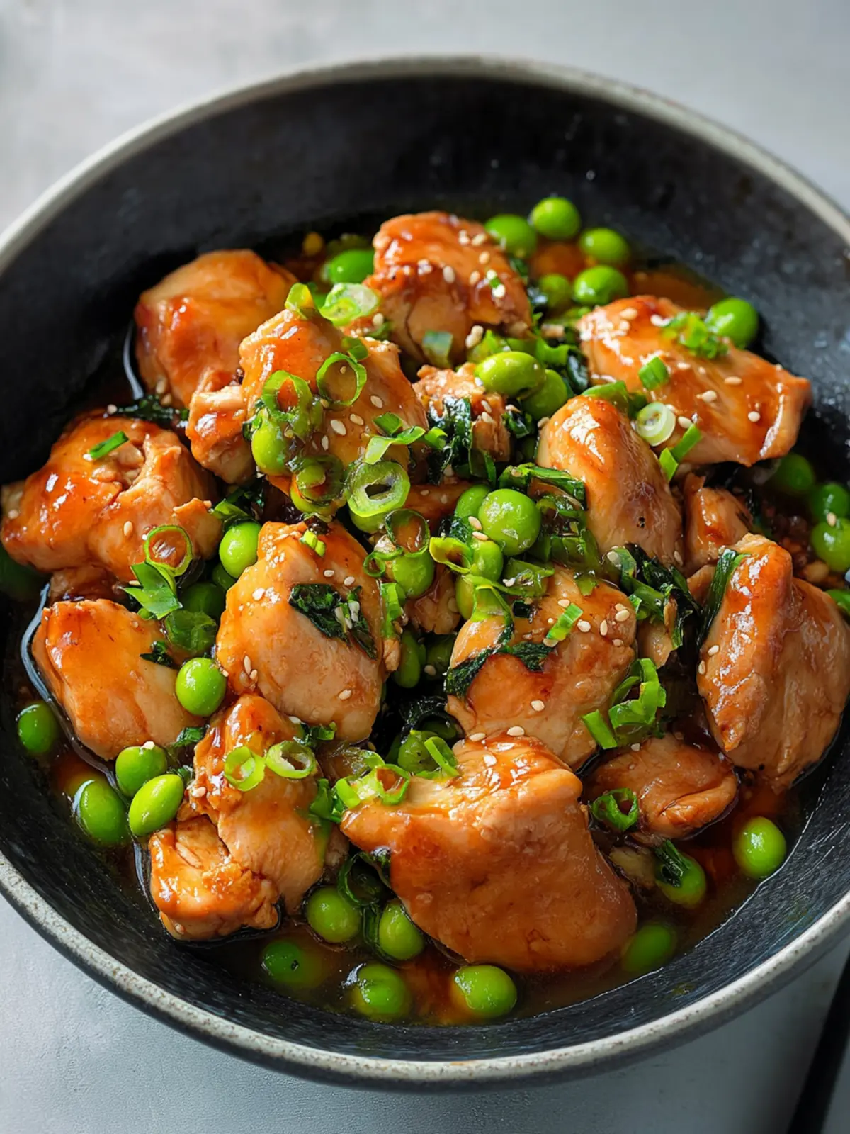 Savory Braised Japanese Chicken With Edamame in One Pan 3 Braised Japanese Chicken With Edamame