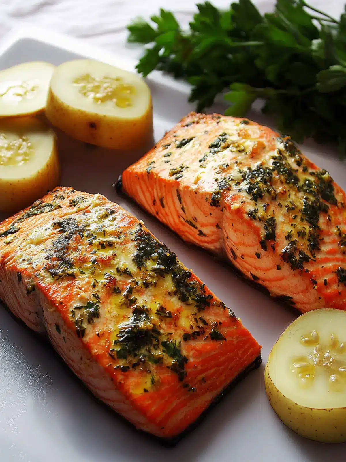 Irresistible Garlic-Herb Salmon in Just 20 Minutes! 4 Garlic-Herb Salmon