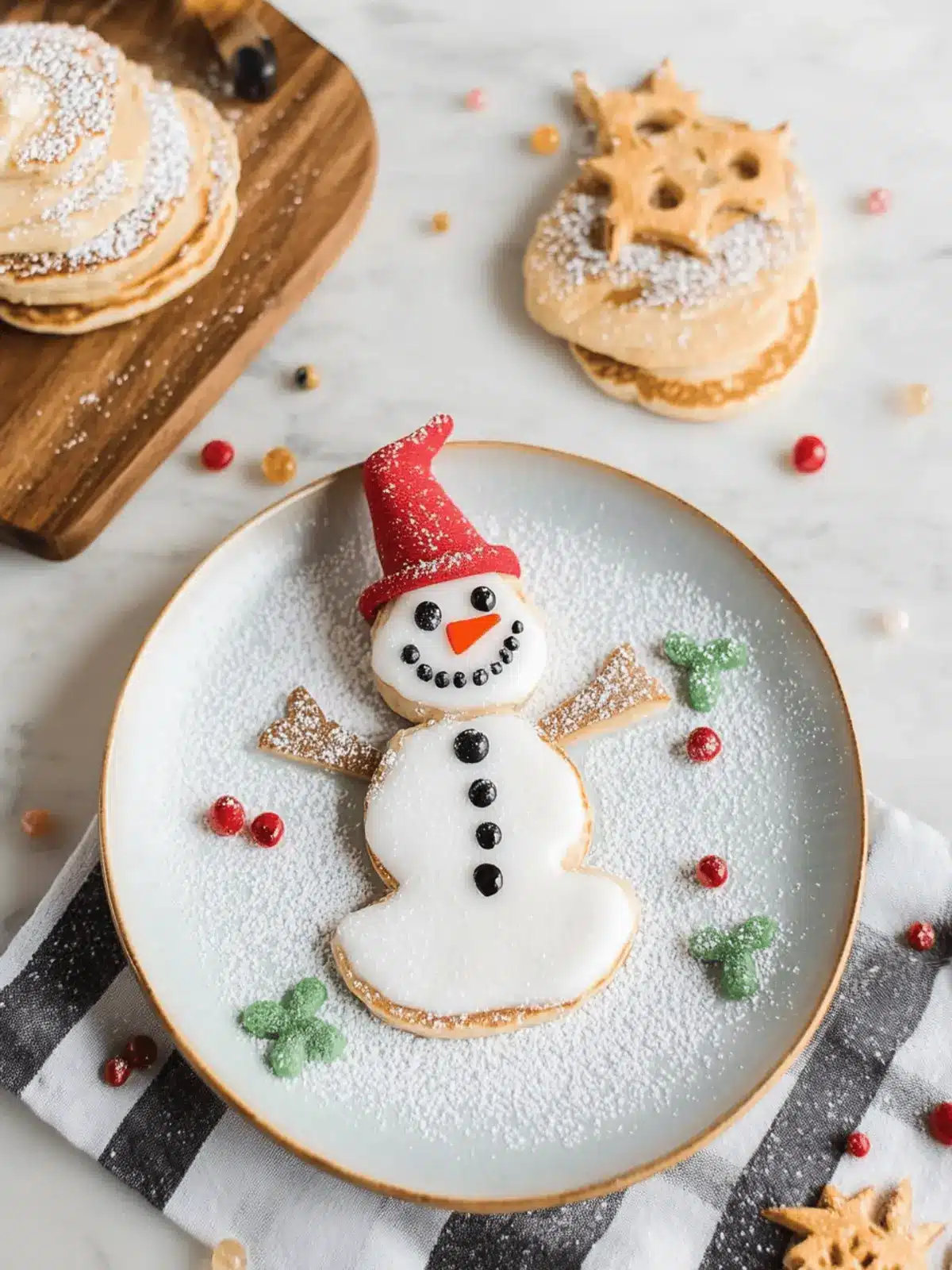 Easy Vegan Snowman Pancakes for a Fun Holiday Breakfast! 3 Easy Vegan Snowman Pancakes