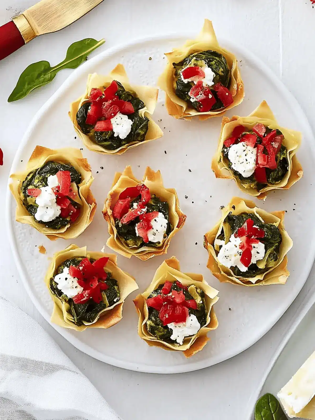 Mini Spinach and Artichoke Cups with Goat s Cheese for Any Gathering 2 Mini spinach and artichoke cups with goat s cheese
