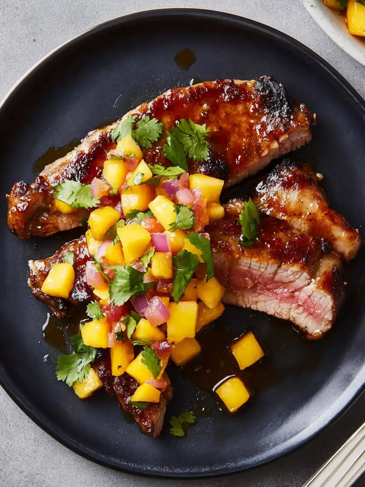 Savor Honey-Glazed Pork Chops With Mango Salsa Tonight 3 Honey-Glazed Pork Chops With Mango Salsa