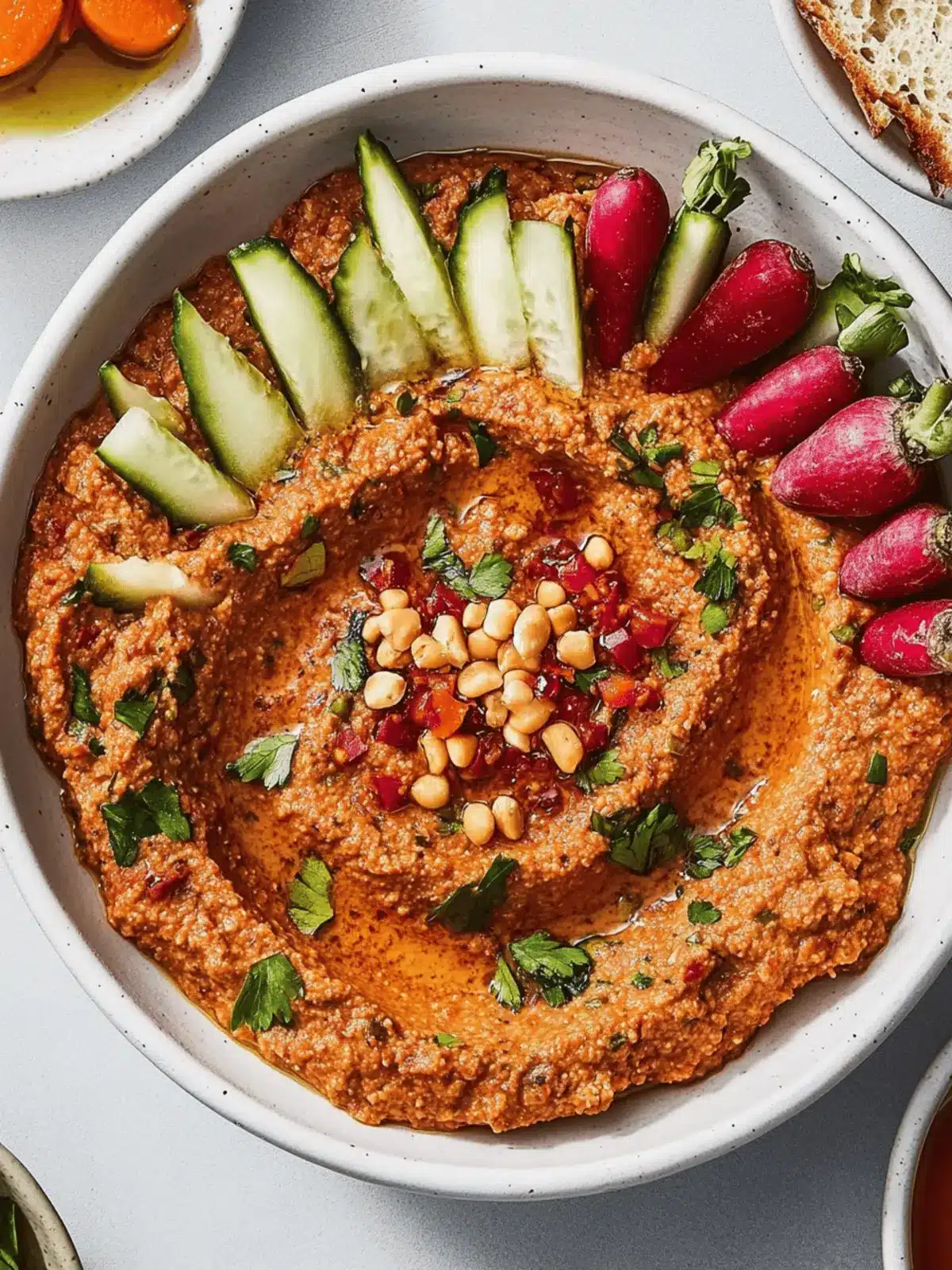 Delicious Muhammara Dip With Crudités: Fresh Flavor Awaits 4 Muhammara Dip With Crudités